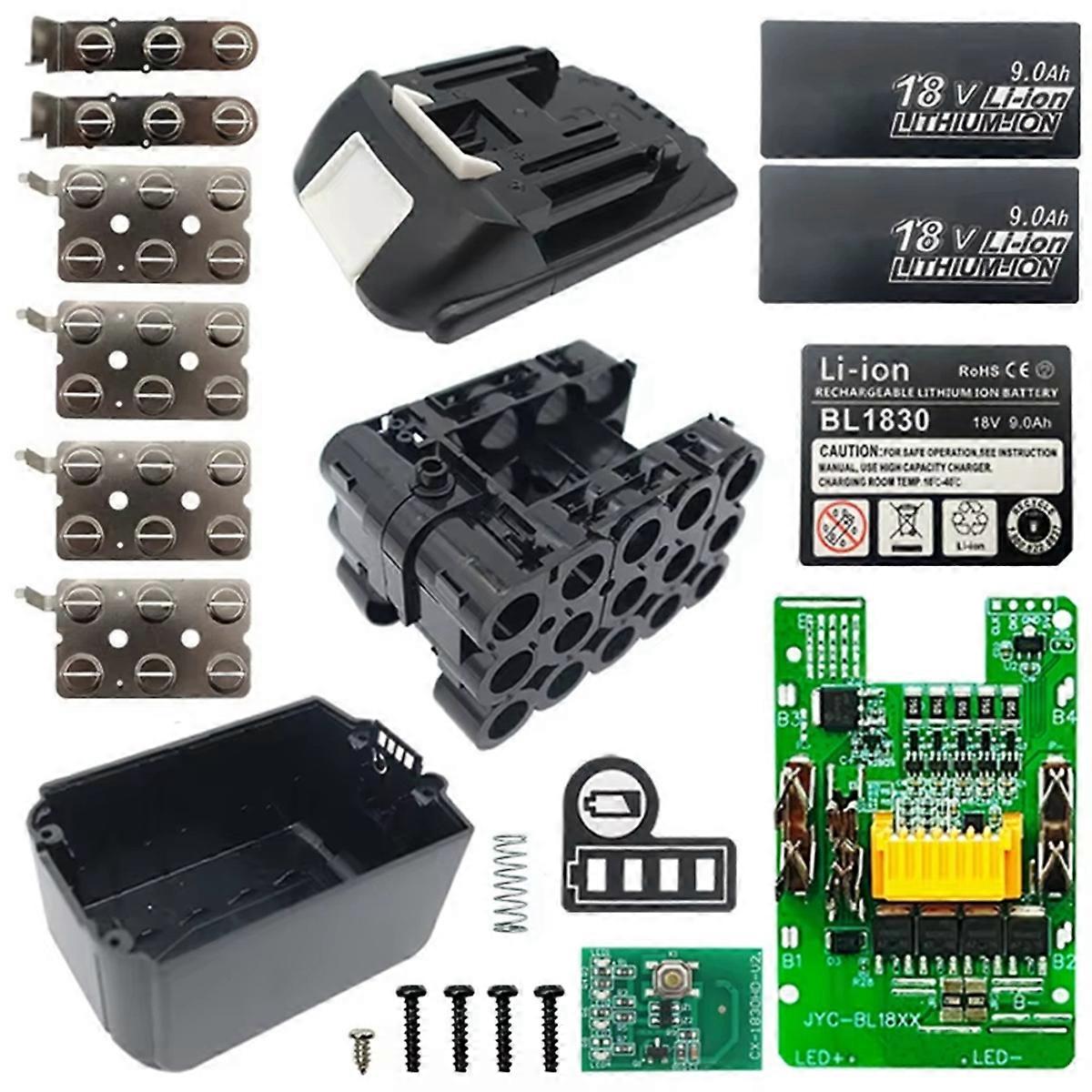 BL1890B Lithium Battery Case PCB Balance Charging Protection Board Shell for 18V BL1860 9.0Ah LED Indicator