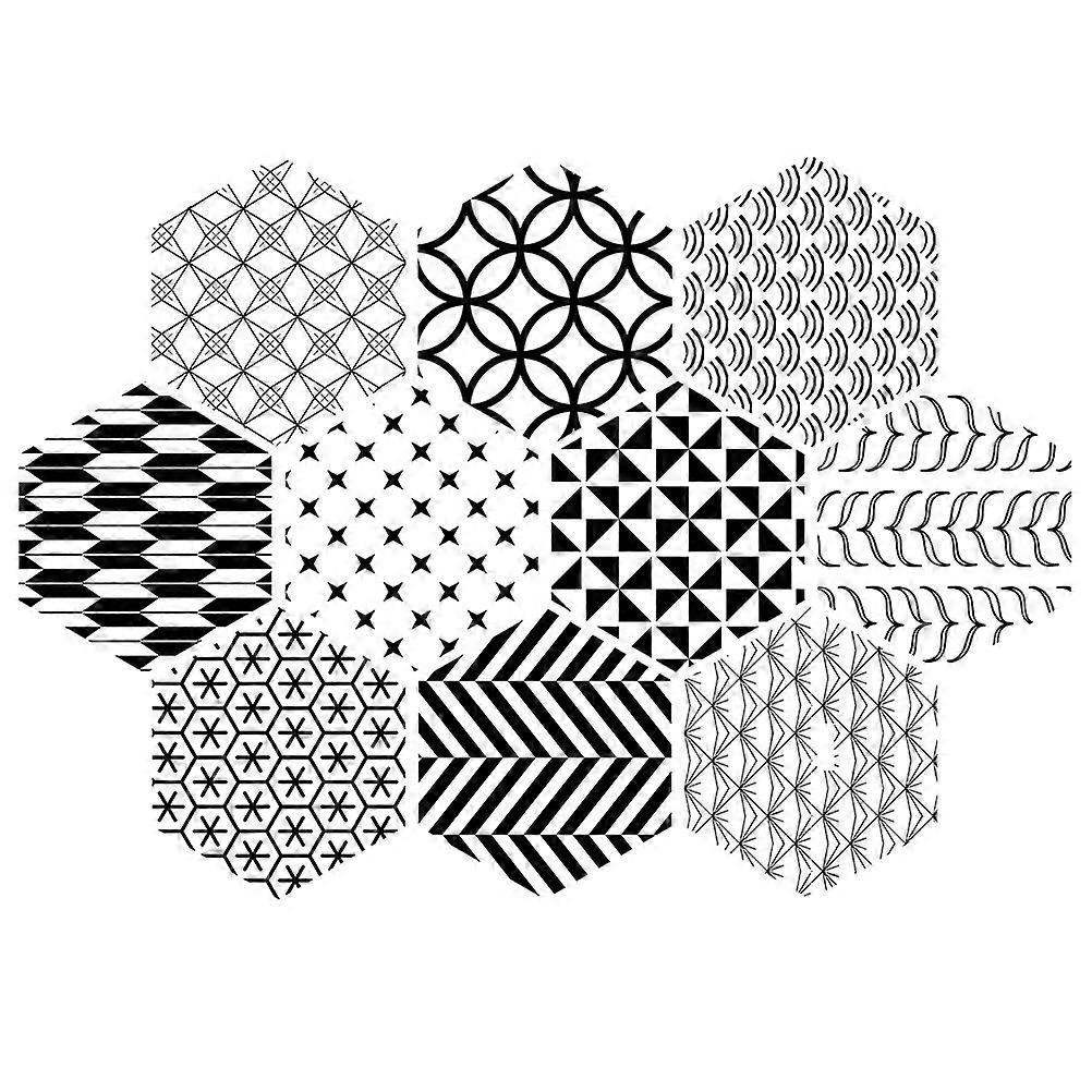 10Pcs Antislip Floor Sticker Hexagonal Tile For Family Assorted Color PVC Bathroom Use With No Shrinkage