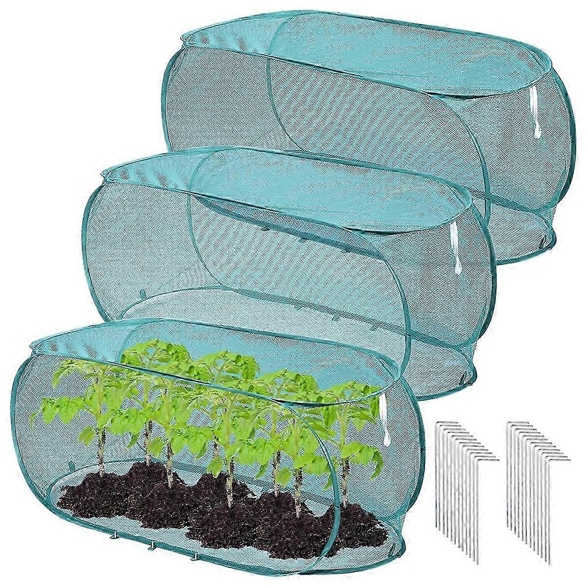 نباتات الحدائق غطاء شبكة المعاوضة مع 3 قطع 99x40x45cm حجم و 24 مسامير أرضية حماية قفص صافي