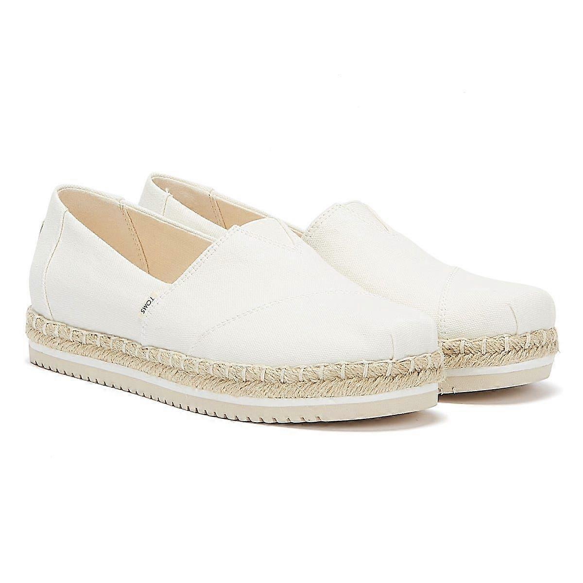 TOMS Alpargata Platform Rope Womens White Espadrilles
