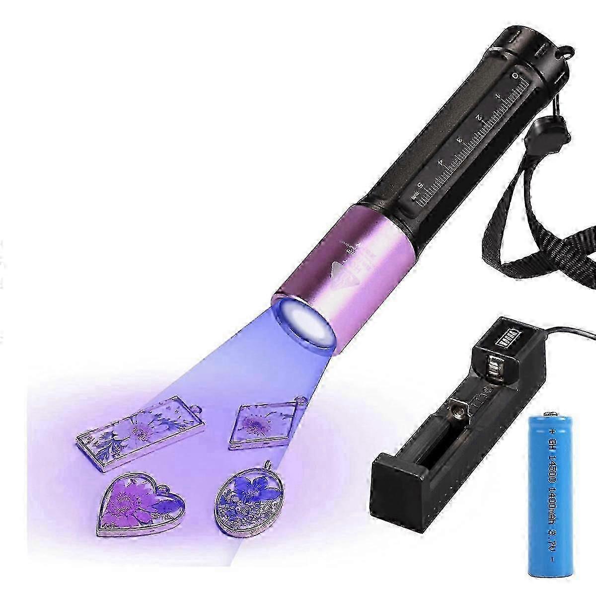 UV Light for Resin Curing, 365Nm UV Flashlight , Quick Cure LED Waterproof UV Lamp Rechargeable for Pet Urine