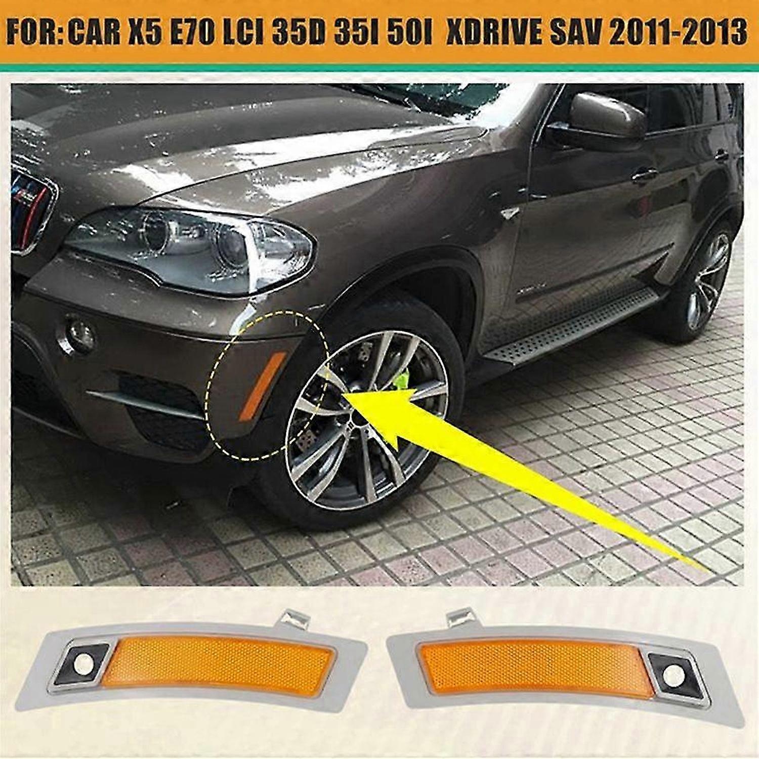 63147232422 63147232421 for X5 E70 35d 35i 50i XDrive 2011-2013 Front Bumper Cover Reflector Lamp