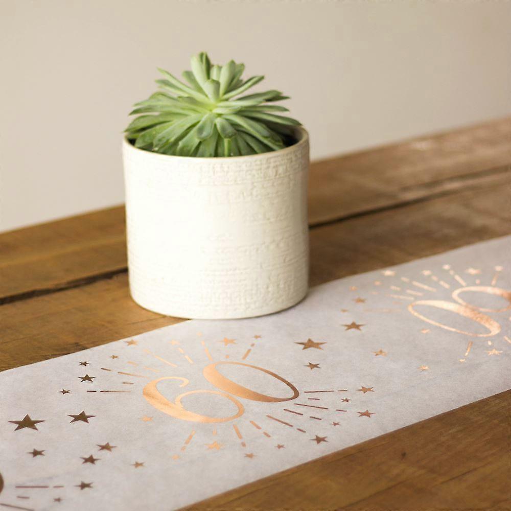 Rose Gold Age 60 Table Runner