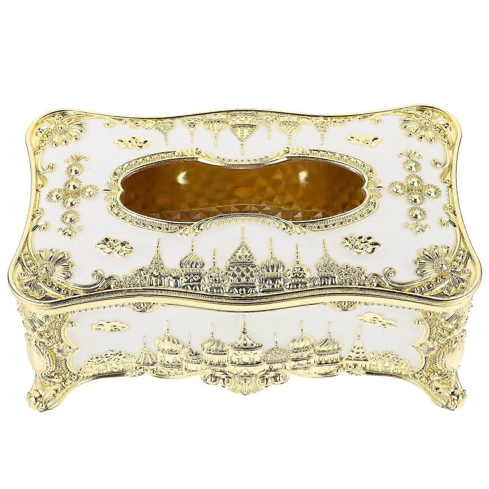 Tissue Box Cover European Style for Storage 2Pcs Tabletop Napkin Box
