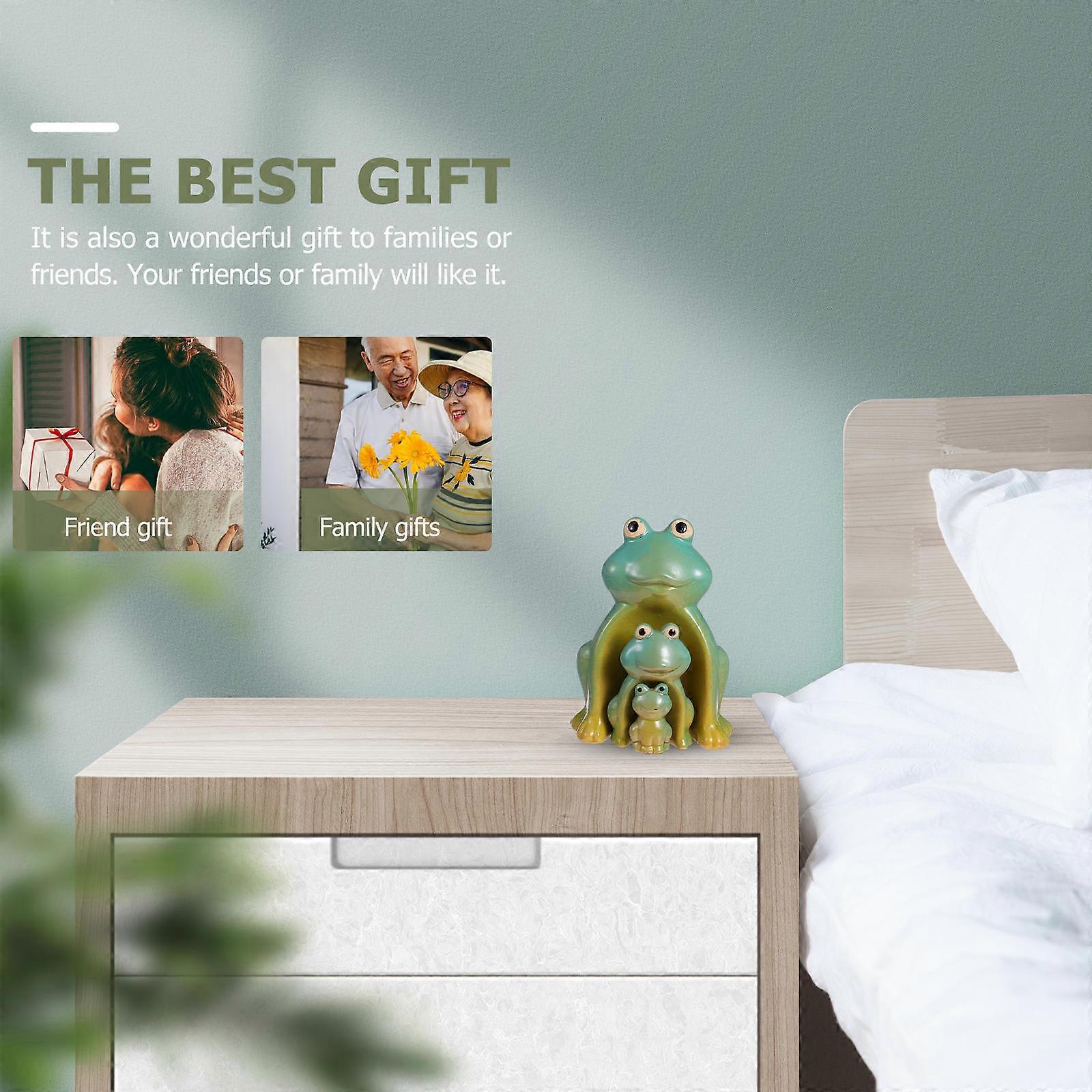 Ceramic Desktop Craft Decor Ceramic Frog Figure for Decor 1Set