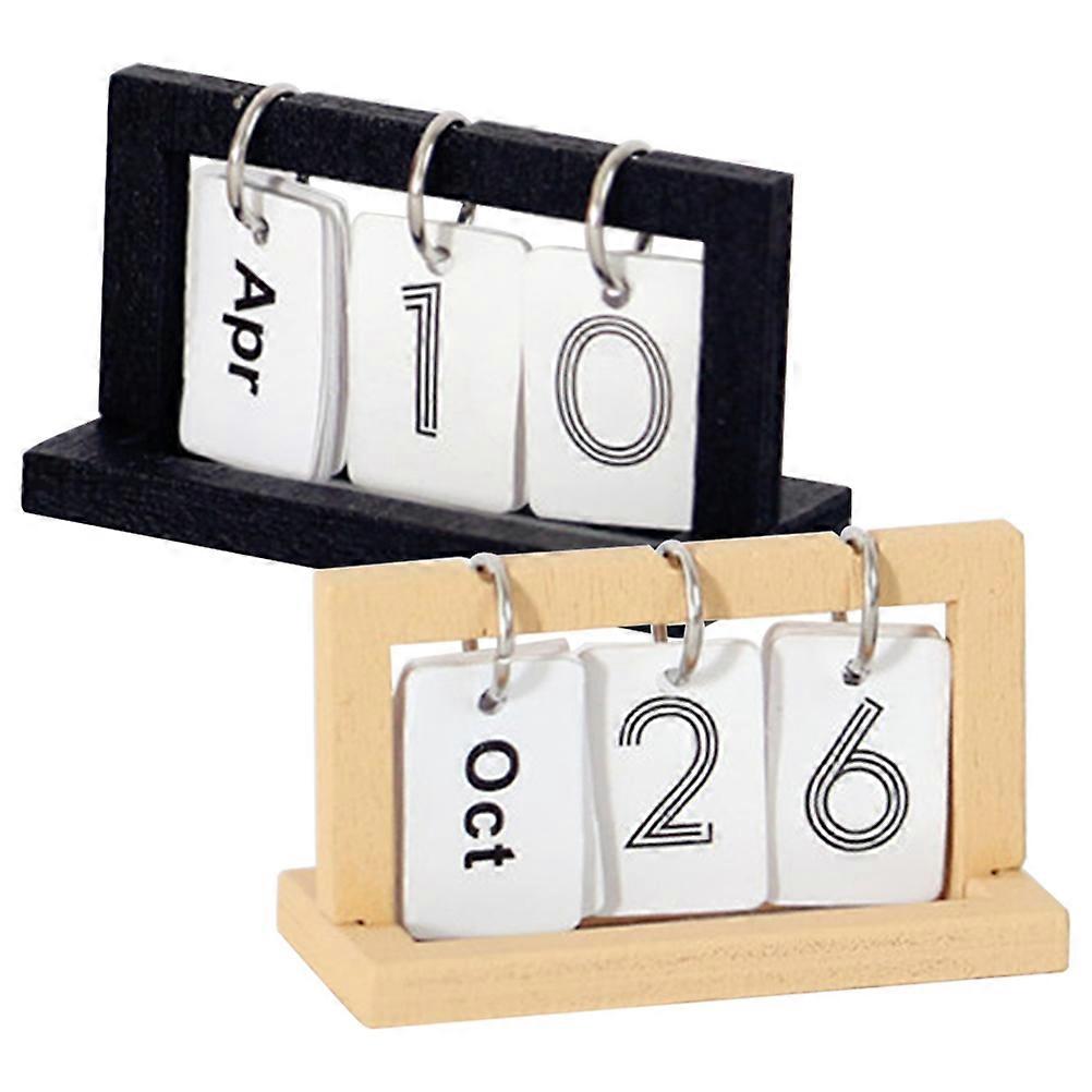 Miniature Calendar Table Calendar for Decor 2Pcs Assorted Color