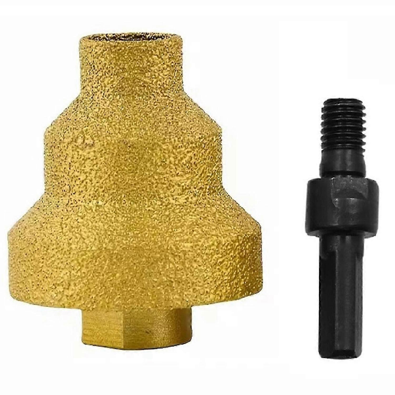 Diamond Brazing Cone Reamer Drill Bit Set, 20/35/50mm Sizes with M10 Adapter, for Brickwork, Marble