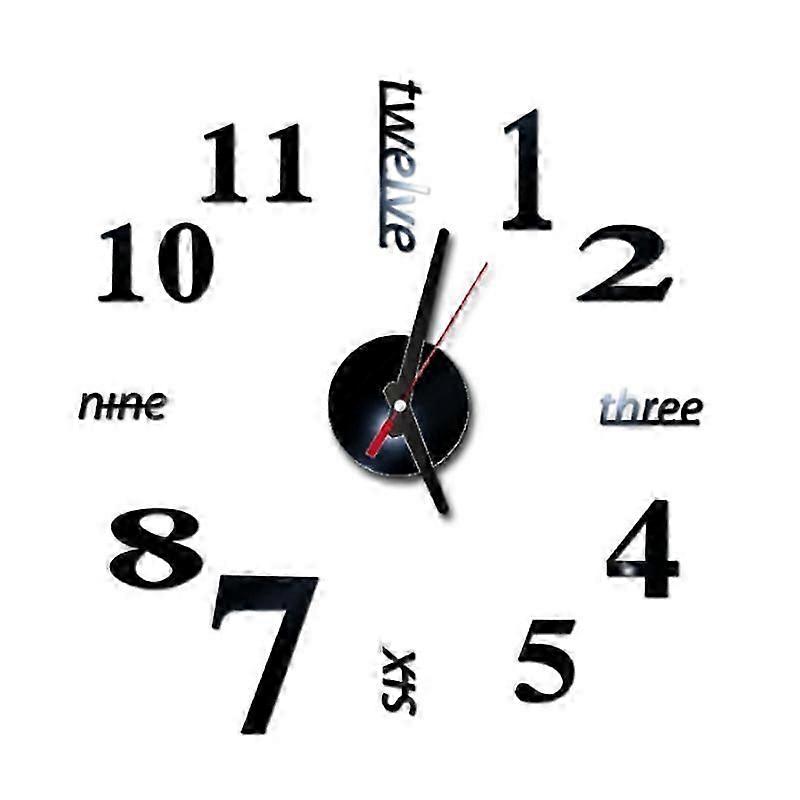 3D DIY Wall Clock Modern Design Large Acrylic Clocks Home Sticker Room Decor Clock on the Wall Numbe
