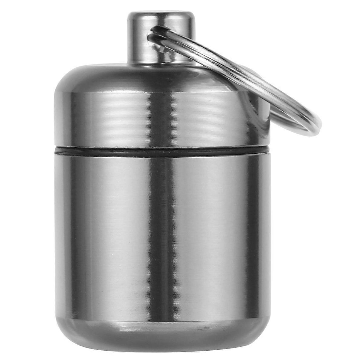 Aluminum Waterproof Pill Box Keyring for Storage 2Pcs Compact Travel Container