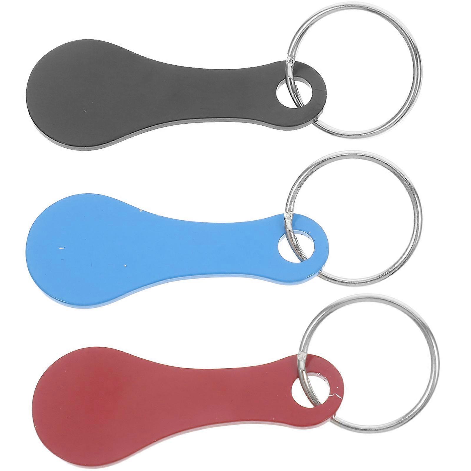 Token Keychain Versatile Use Daily Use Red Stainless Steel Portable Shopping Cart 3Pcs