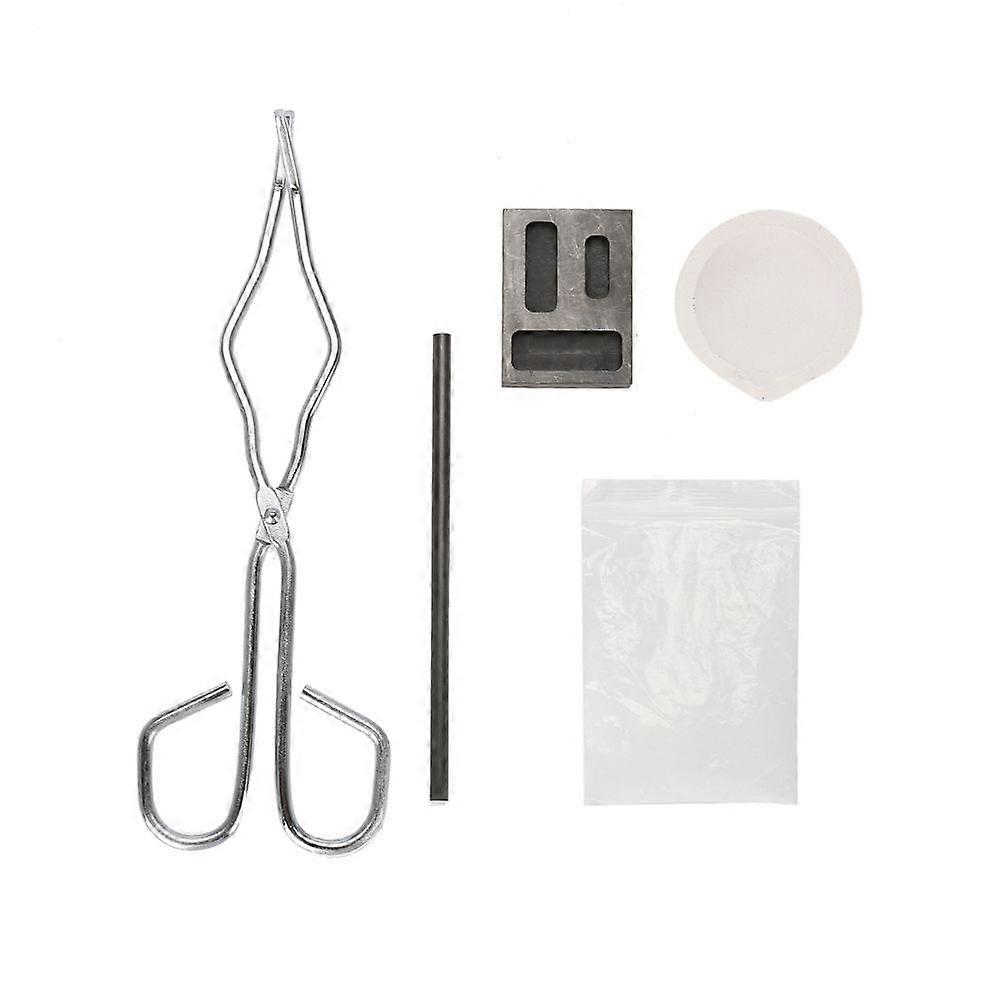 Melting Kit Silica Crucible Graphite Rod Graphite Ingot Mold 30g Borax 25cm Crucible Tong