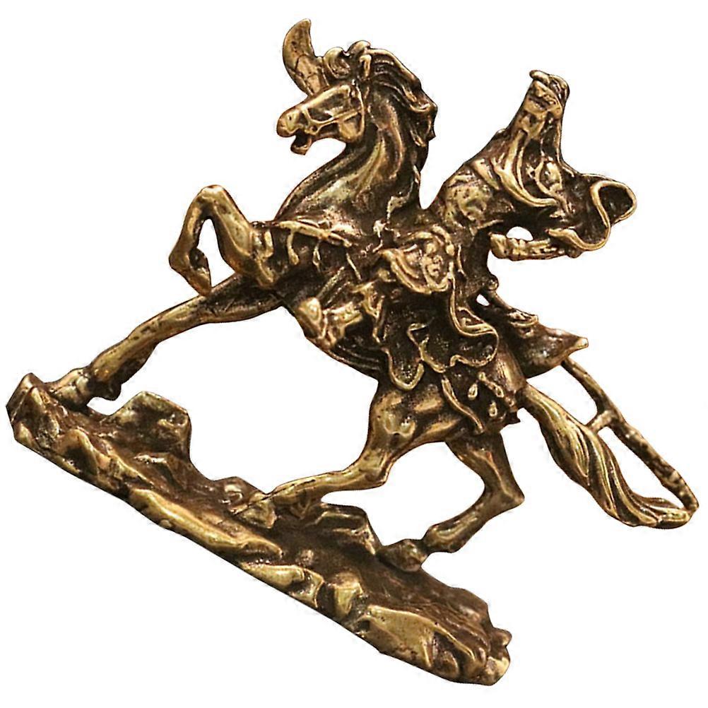 Brown Retro Style Riding Horse Brass Decor for Home Use 5Pcs Set