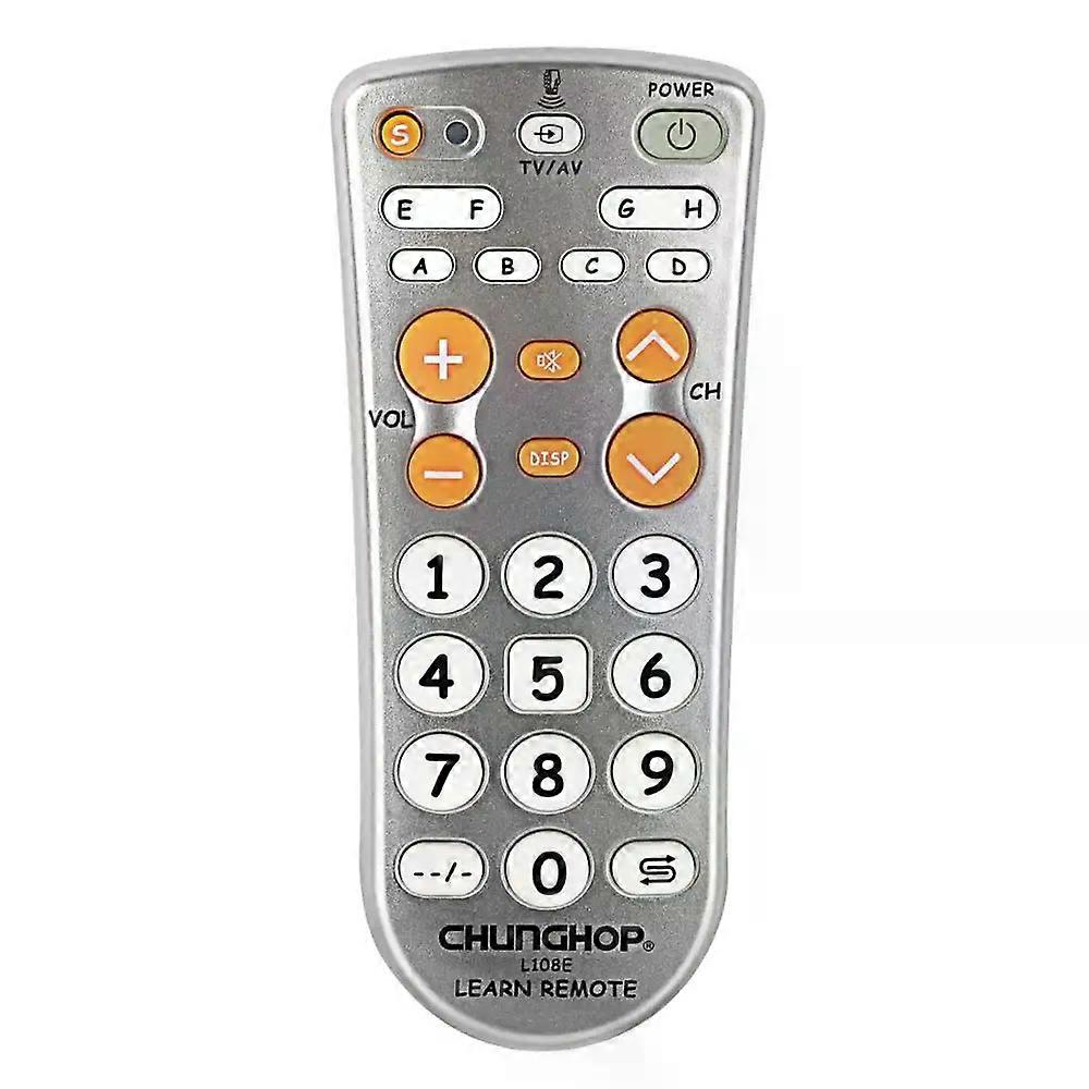 1pcs Combinational Universal Learning Remote Control Controller Chunghop L108E For TV/SAT/DVD/CBL/DVB-T/AUX Big Button Copy