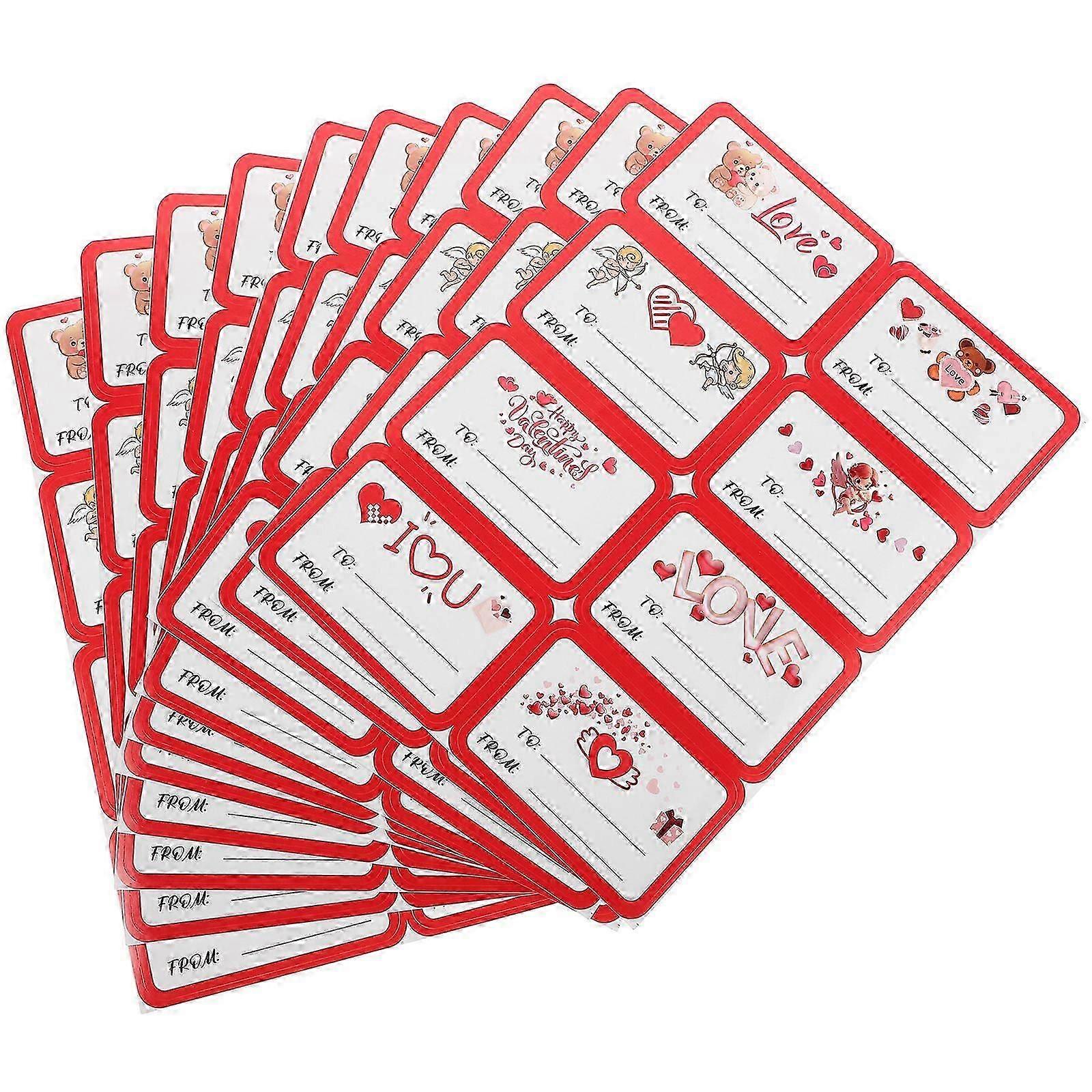 "10 Sheets Valentine's Day Stickers Framed Stickers To and From Labels for Party Favors Envelope Seals Present Wrapping Decorations"