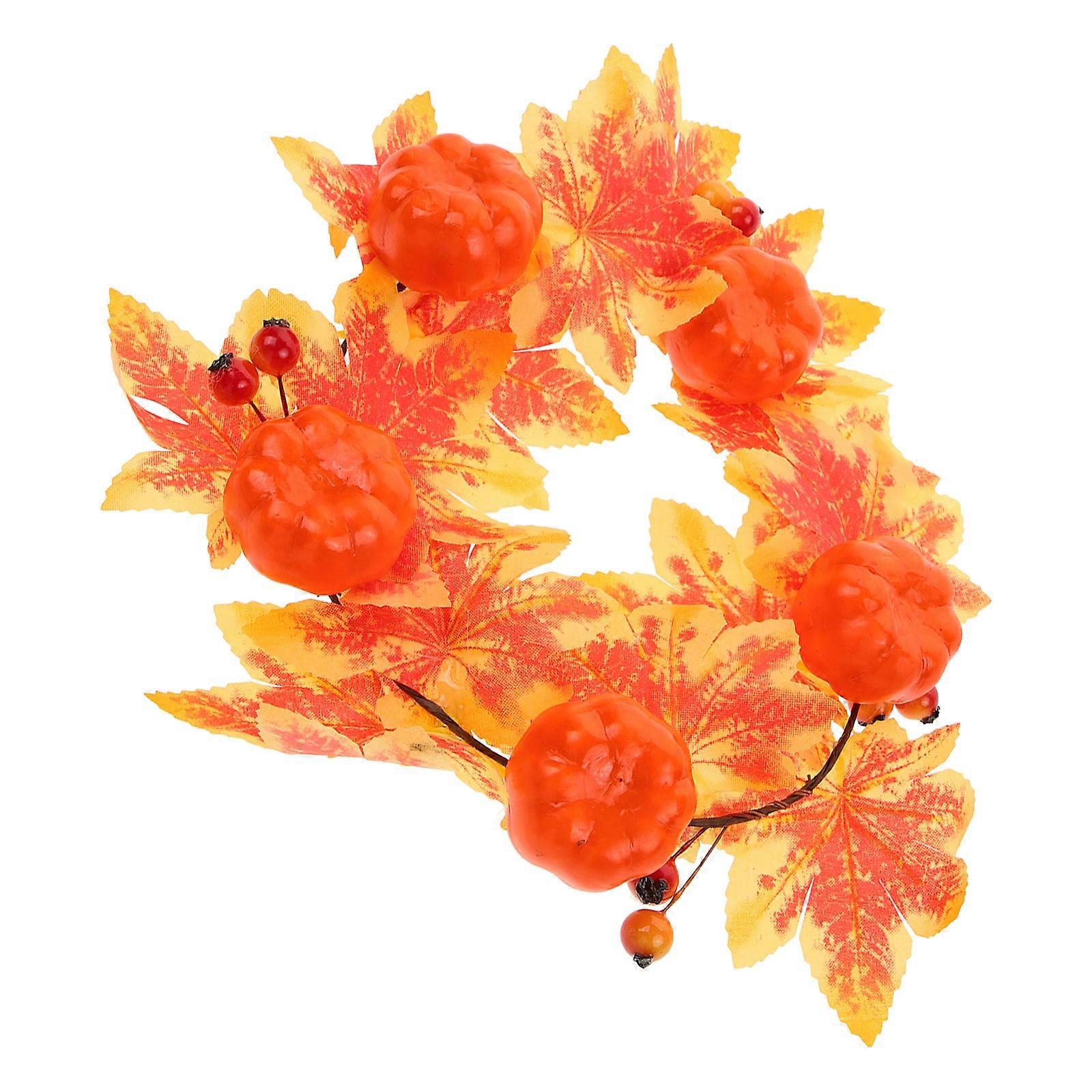 Artificial Leaf Candle Ring Circular Decoration For Birthdays Home Gatherings 5Pcs