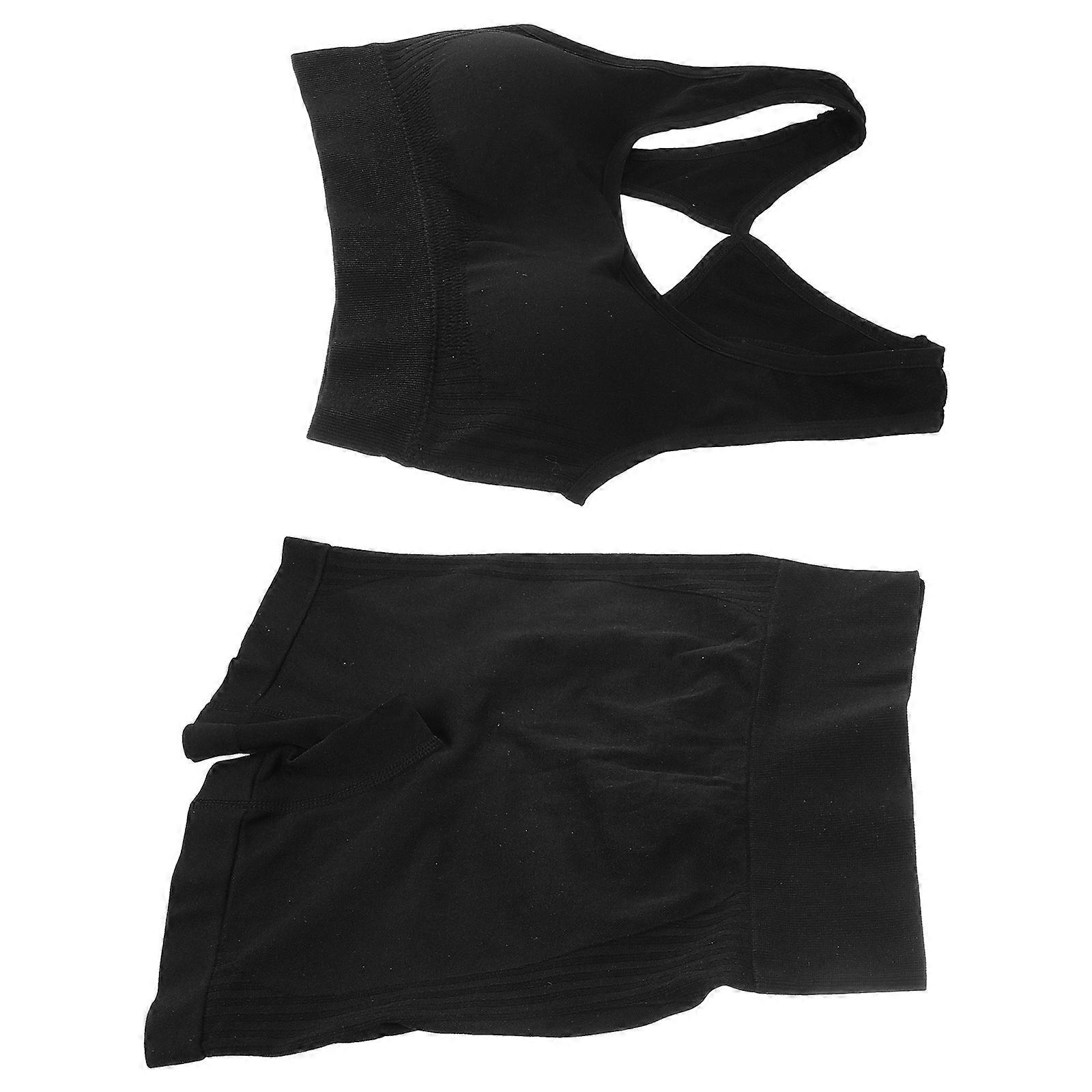 Women's Workout Set Athletic Shorts Fitness Jogging Curve-Enhancing Nylon Black for 1 Set