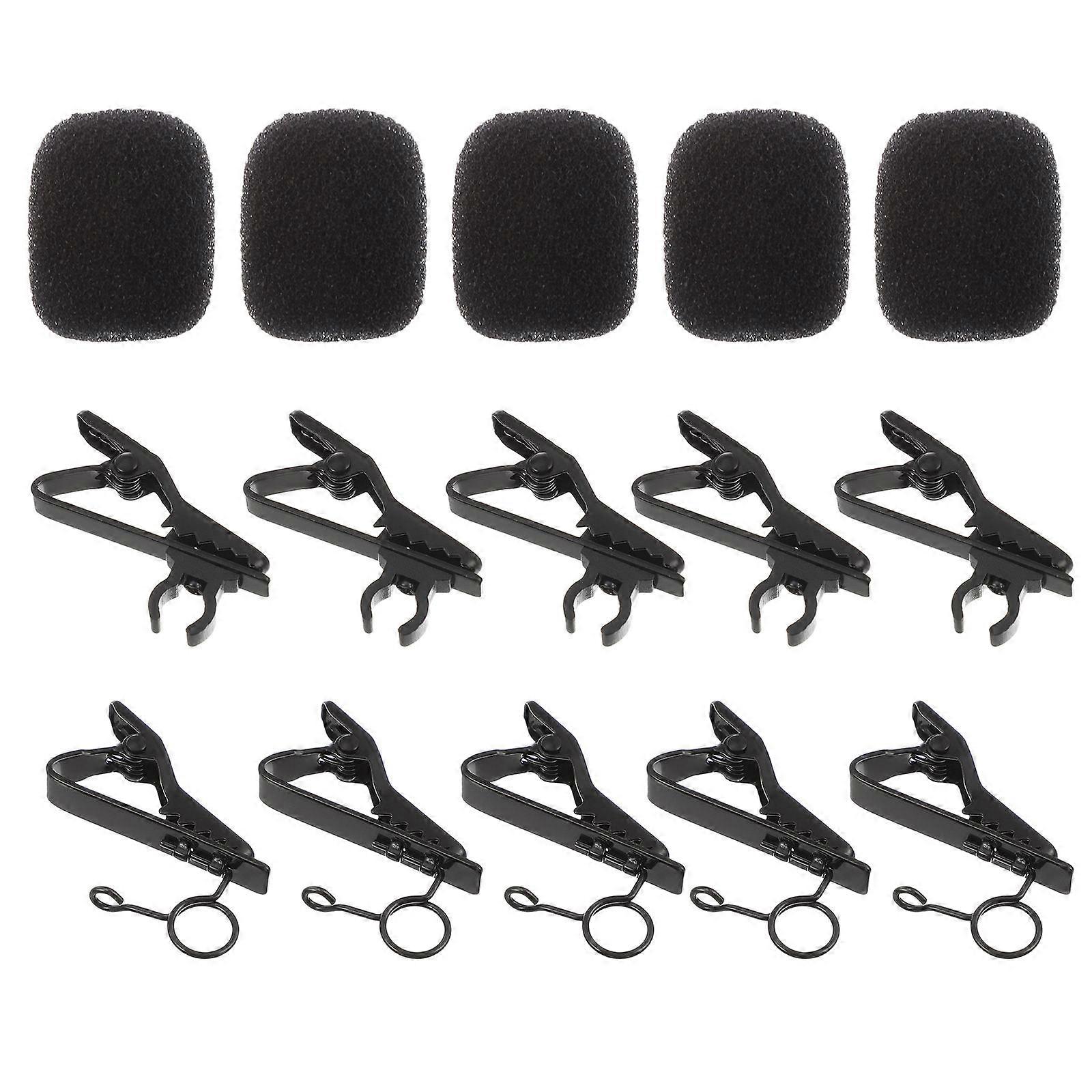 Mic Clips Set for Sound Improvement with 54Pcs Microphone Tie Clips and Sponge Covers