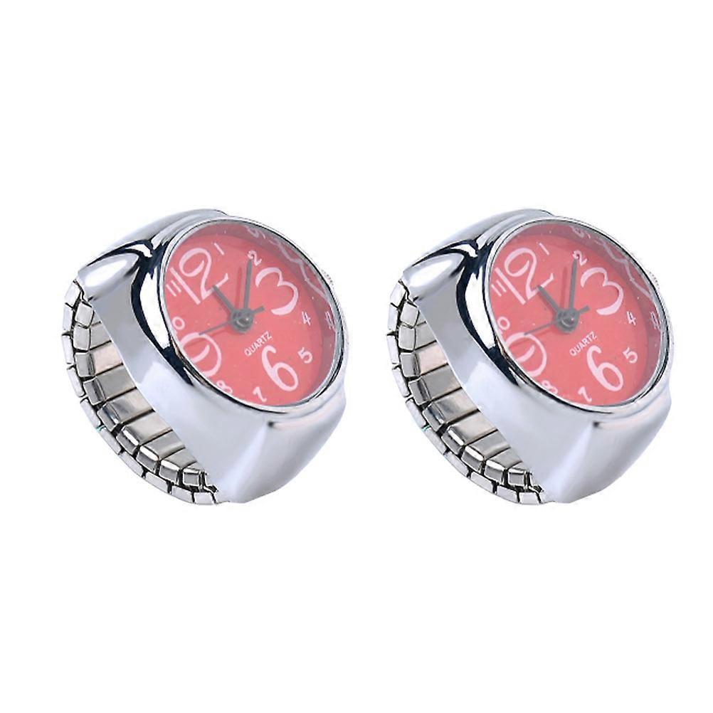 Ring Watch for Girls Quartz Watches Time Display 6Pcs Red