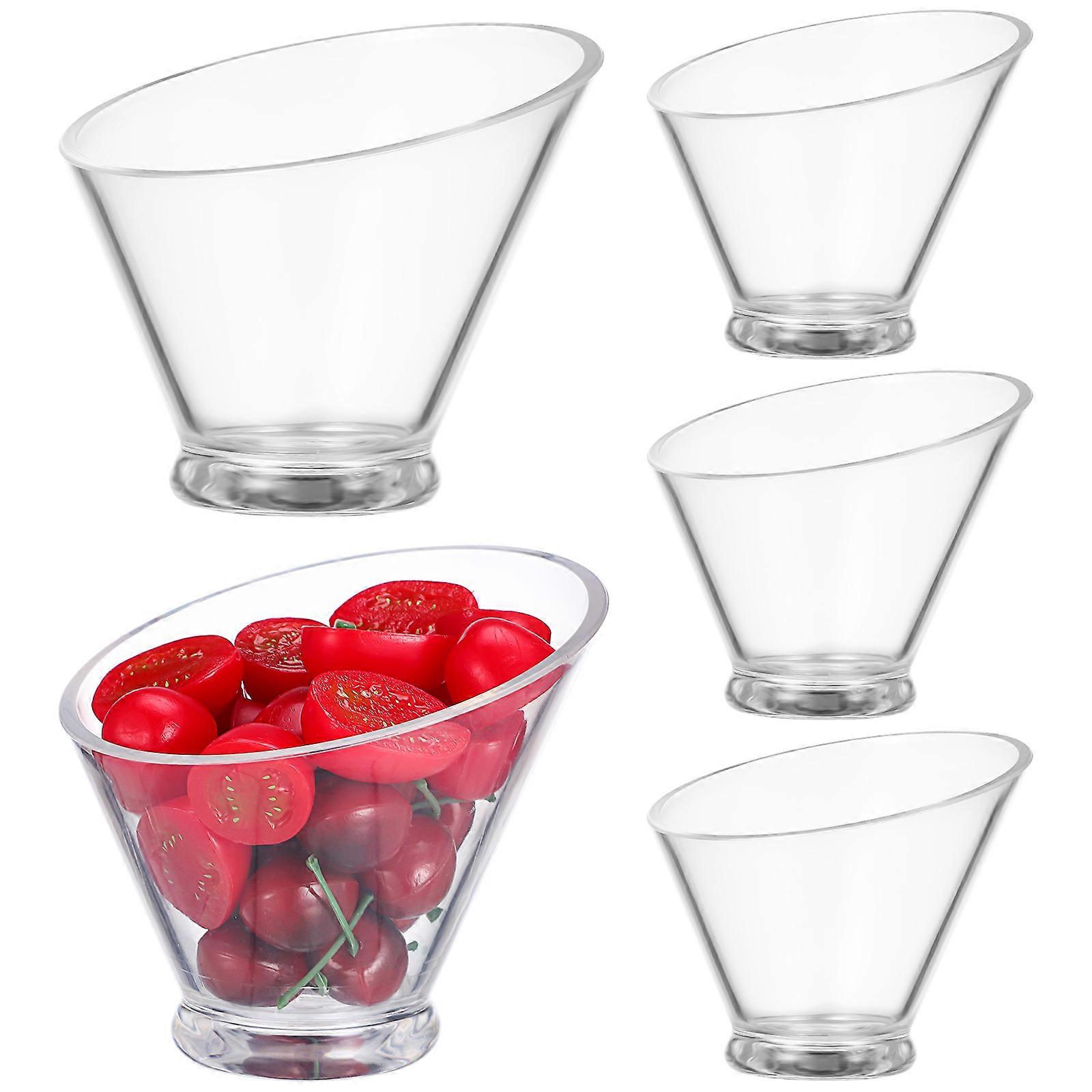 Clear Acrylic Salad Bowls for Serving 5Pcs Transparent Bowls for Entertaining