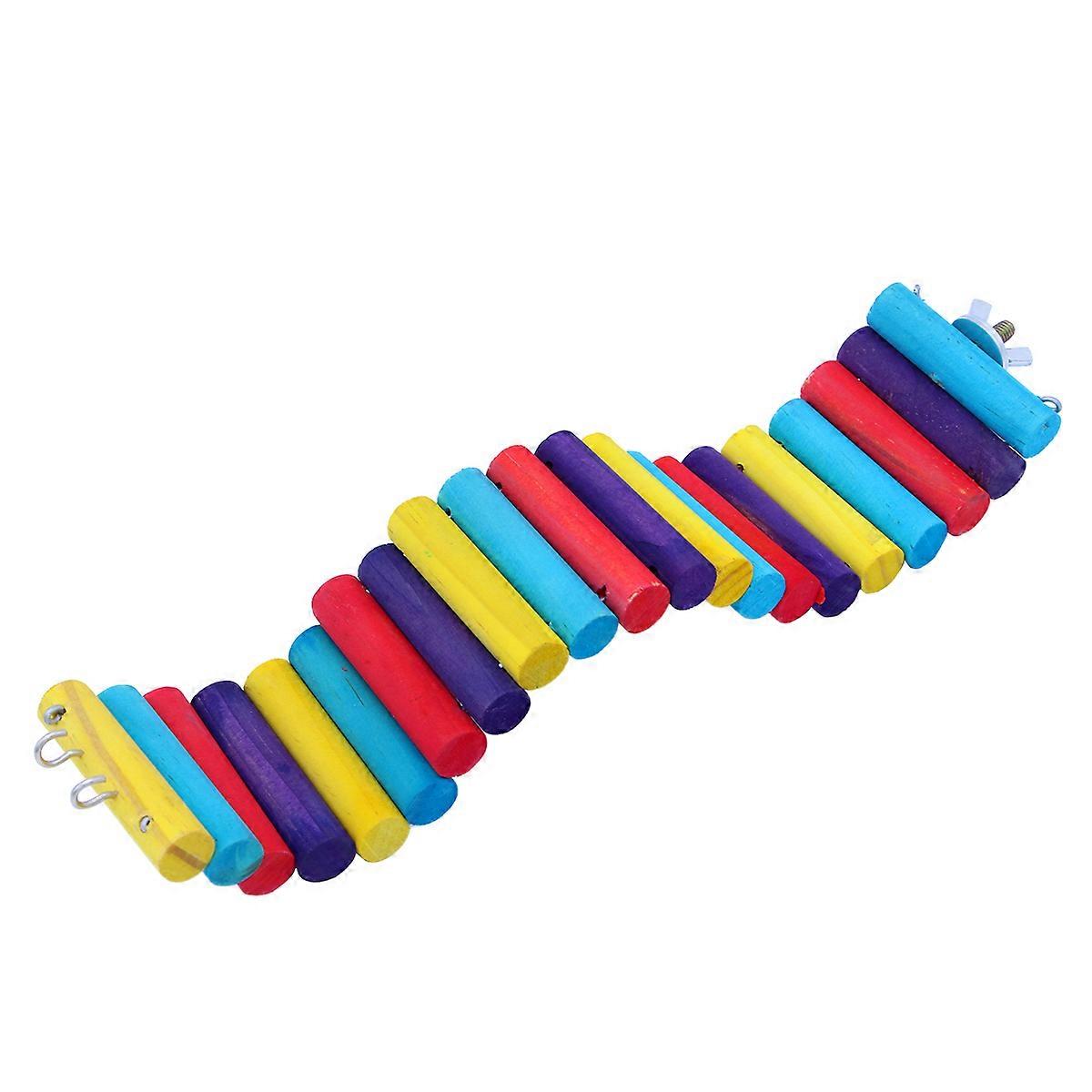 Multi Pet Wood Climbing Toy Exercise Ladder 6x30cm Designed For Small Pets Gerbils Cage Enrichment 1Set