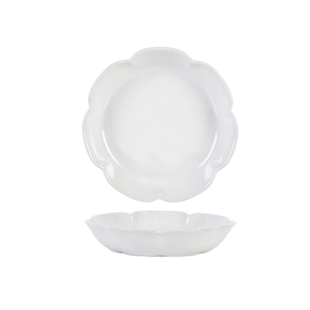 Serving Platters for Parties Ceramic Plate Flower Shape Tableware for Home Use *21 CM Easy to Clean 1Pc