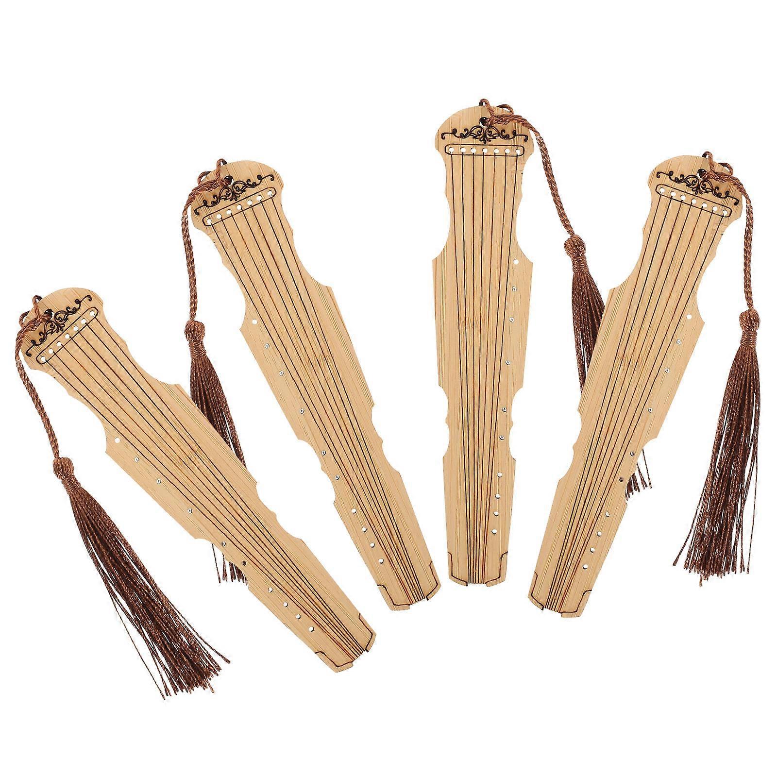 Decoration Use Guqin Bamboo Bookmarks 12Pcs Brown Book Marks