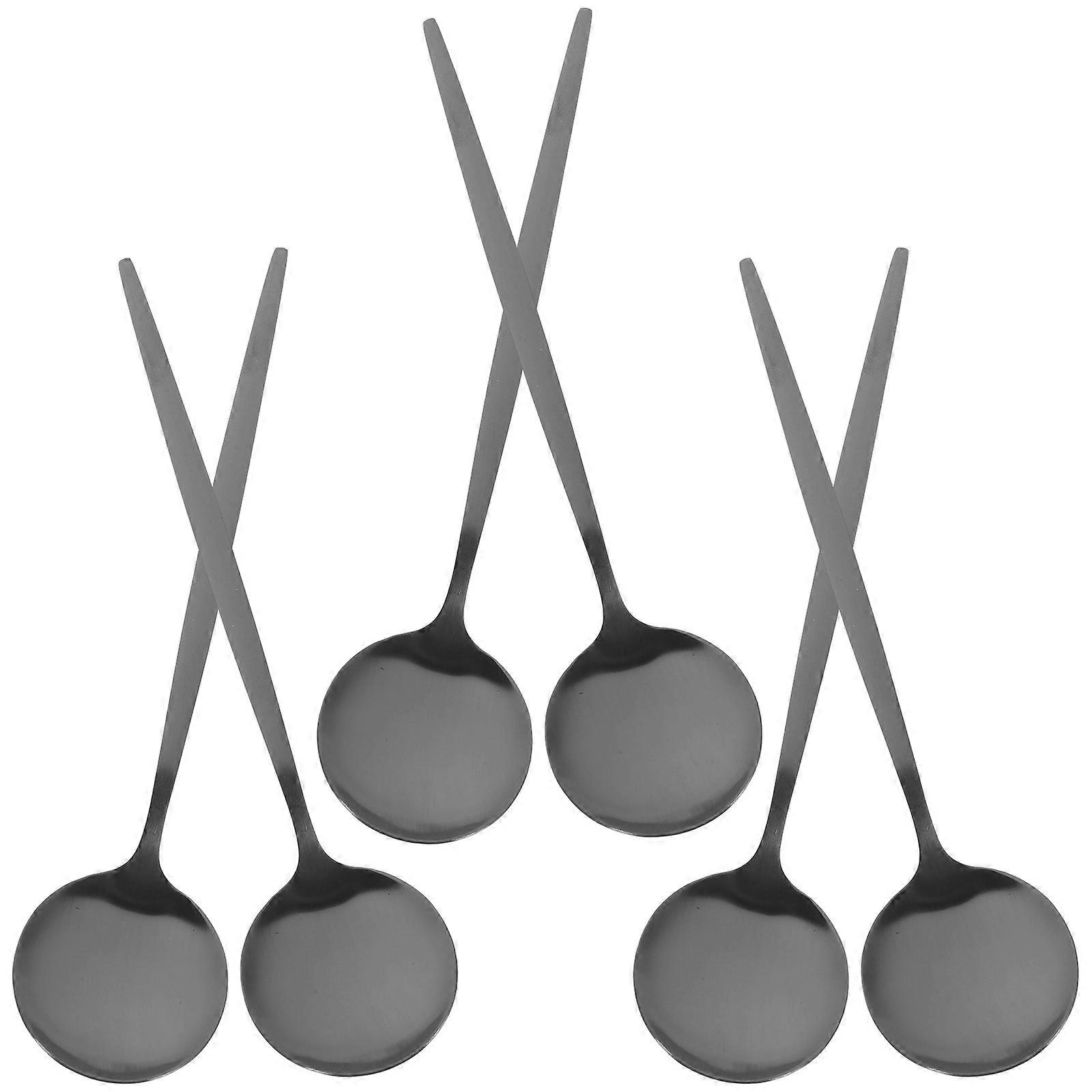 Black Stainless Steel Serving Spoons Dinner Spoon for Kitchen 24Pcs