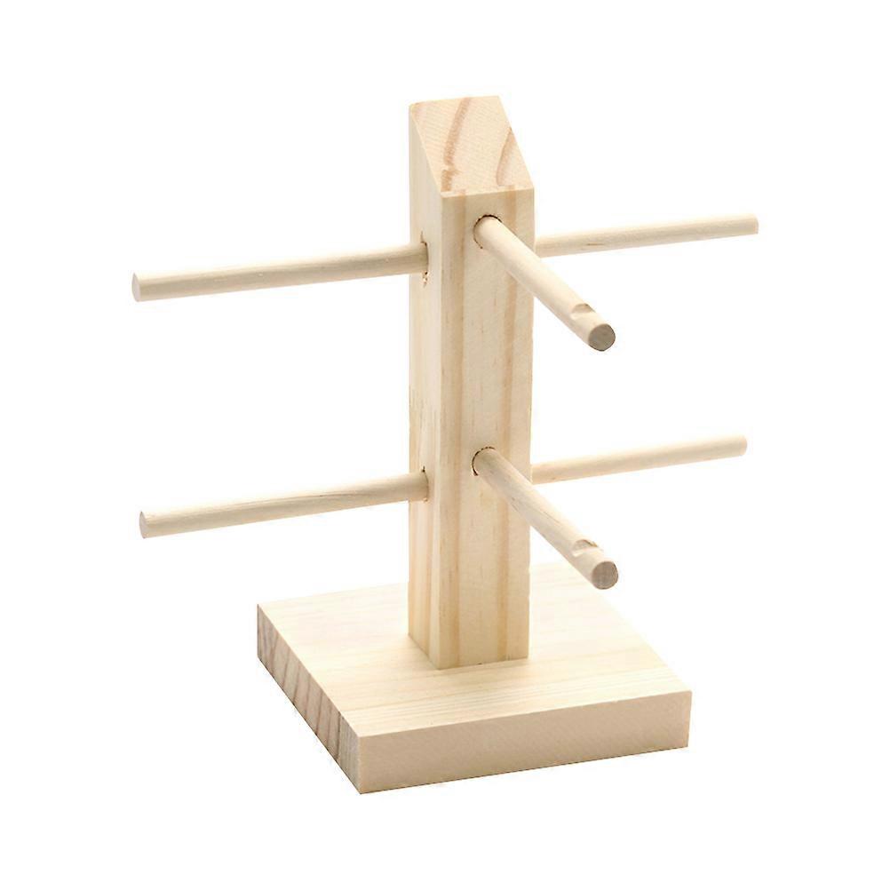 Glasses Frame Display Shelf Retro Home Decoration Wood Color 17.5x17.5x17.2cm Earring Rack 2Pcs