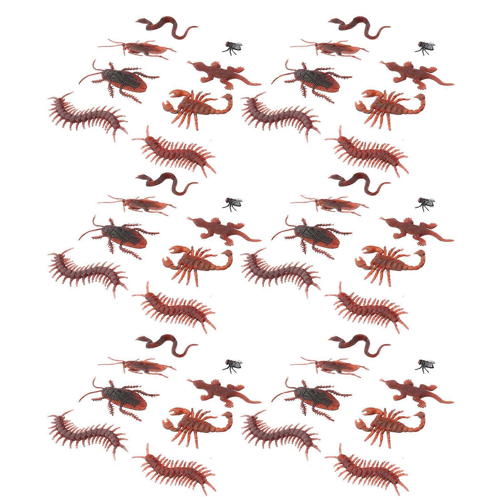 Simulation Gecko Prank Toy Plastic Bugs for Halloween Party Use 160Pcs