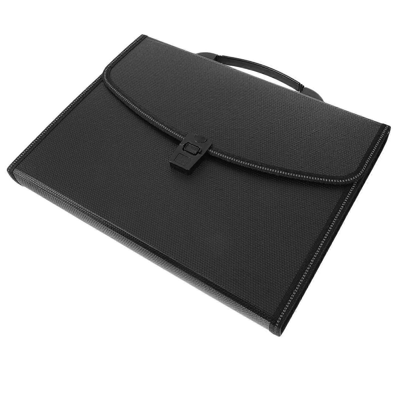 Accordion Folder 13 Slots Document Organizing For School Study Black 1Set