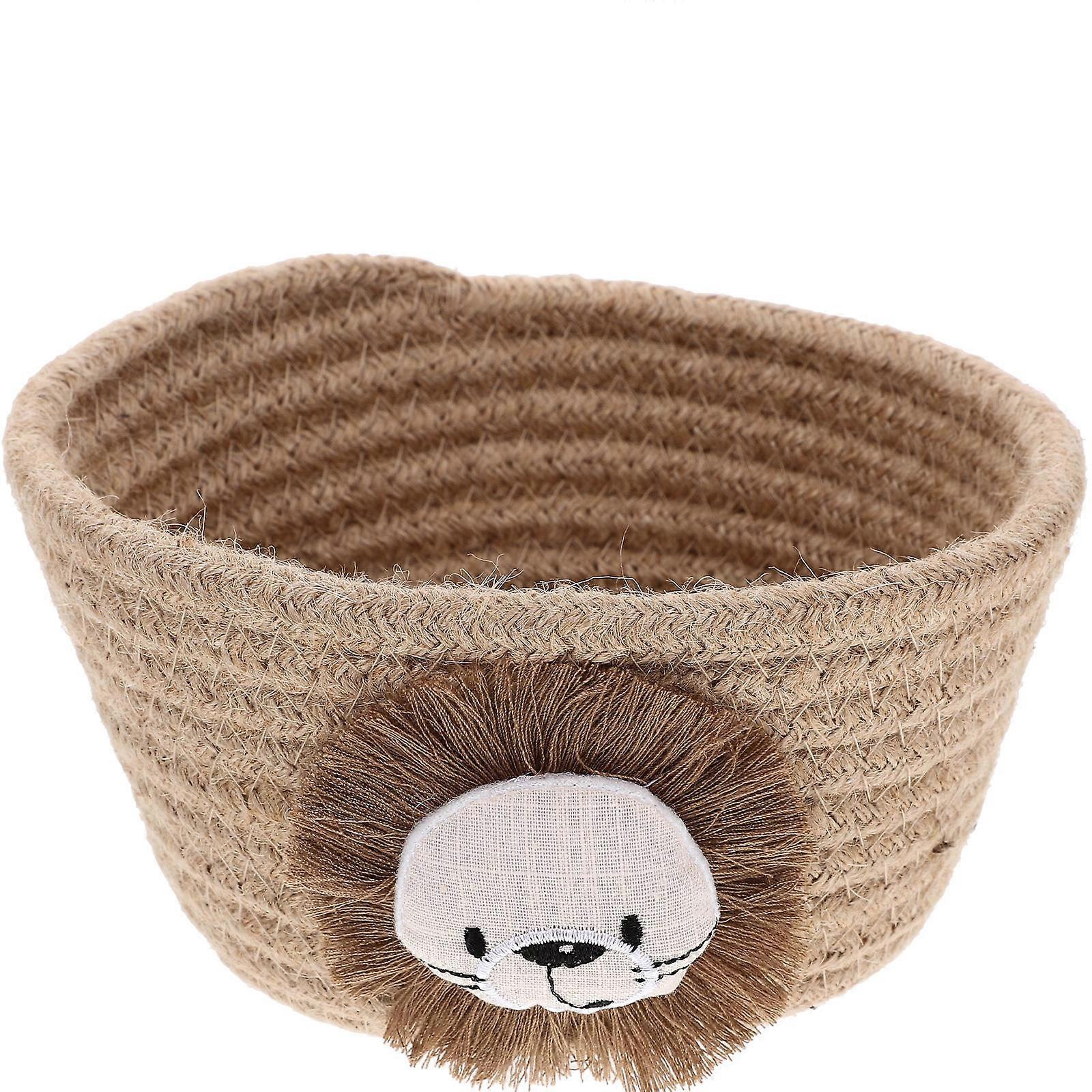 Decorative Storage Bin Cloth Material Lion Shape Home Storage Nordic Style 1Pack