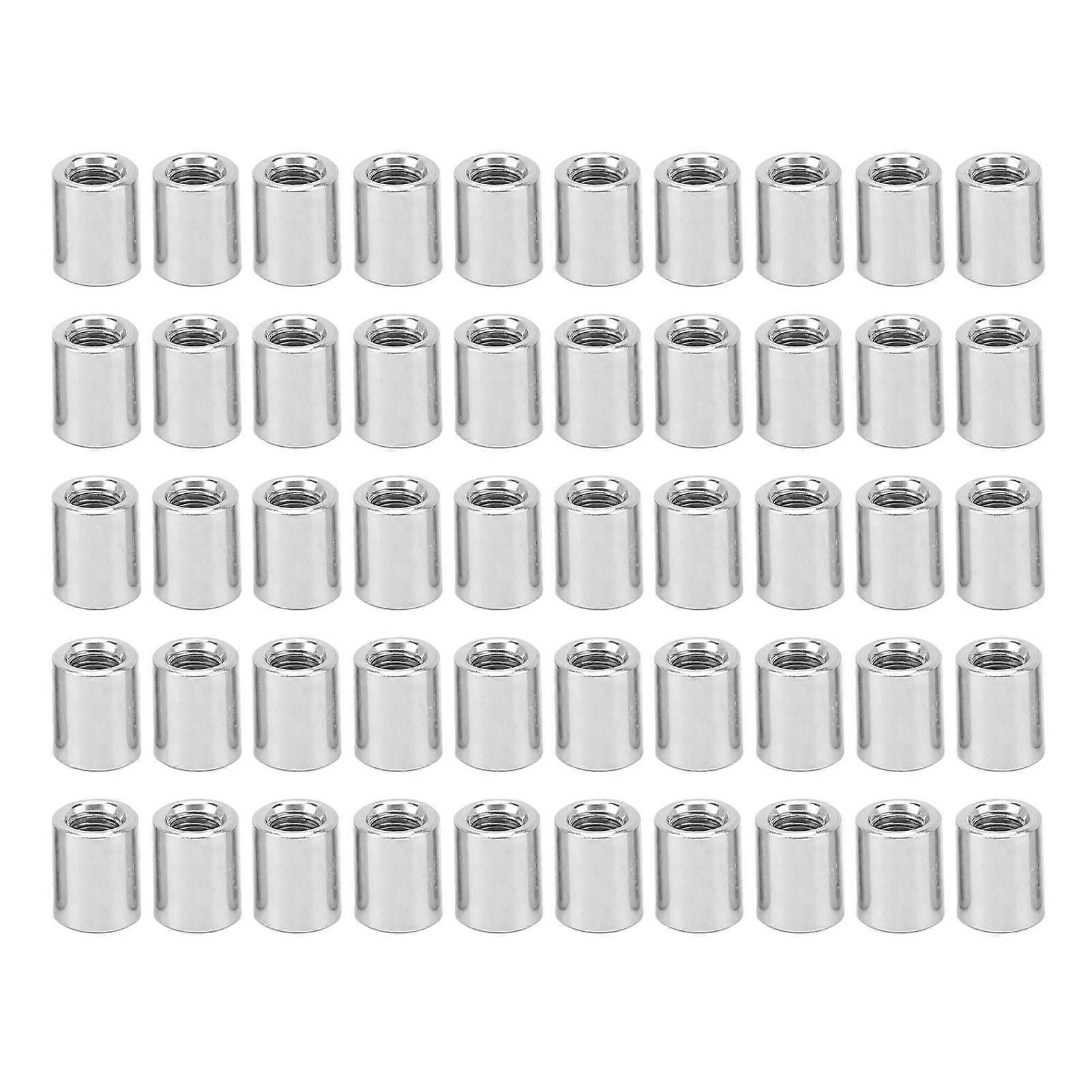 50PCS Round Connector Nut Set M5 X 0.8 8 L10mm Female Thread Rustproof Connection Nut Kit for Pipeline