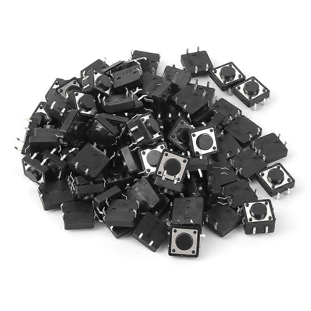 100pcs Momentary Tactile Push Button Switch Mini Micro Tact Switch Accessory 12 X 12 X 5mm