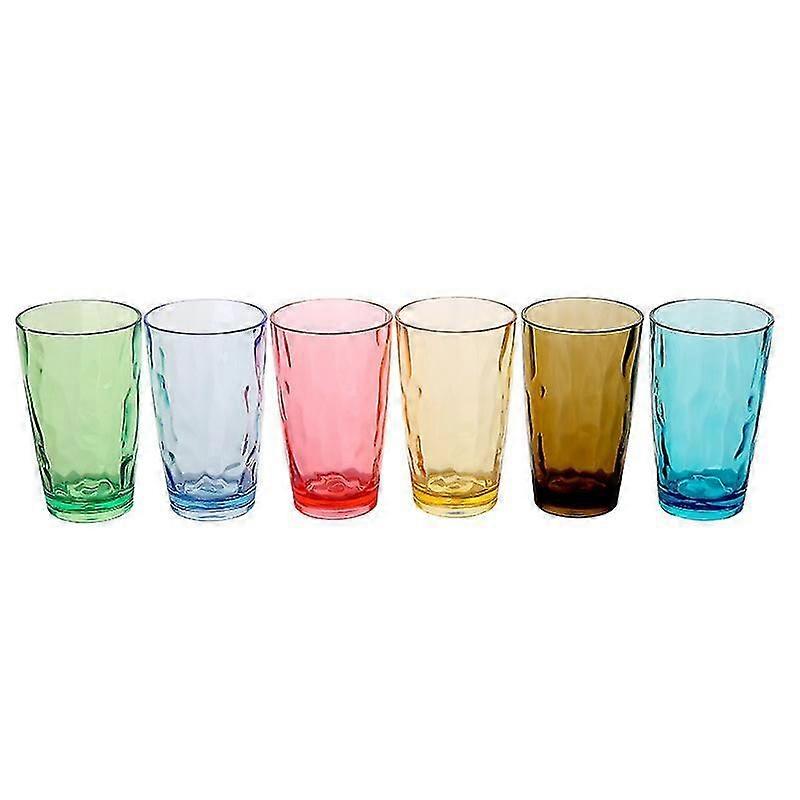 330/420/470 Ml Colored Plastic Cups Reusable Drinking Glasses For Picnic Party 6 Set