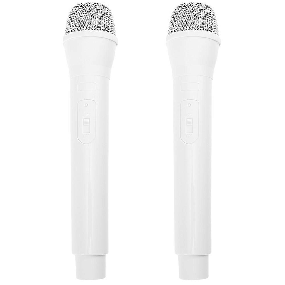 Toy Microphone Prop Cosplay 2Pcs Lightweight Simulation Model For Interview Simulation Kids Pretend Play 23X5.5X5.5Cm