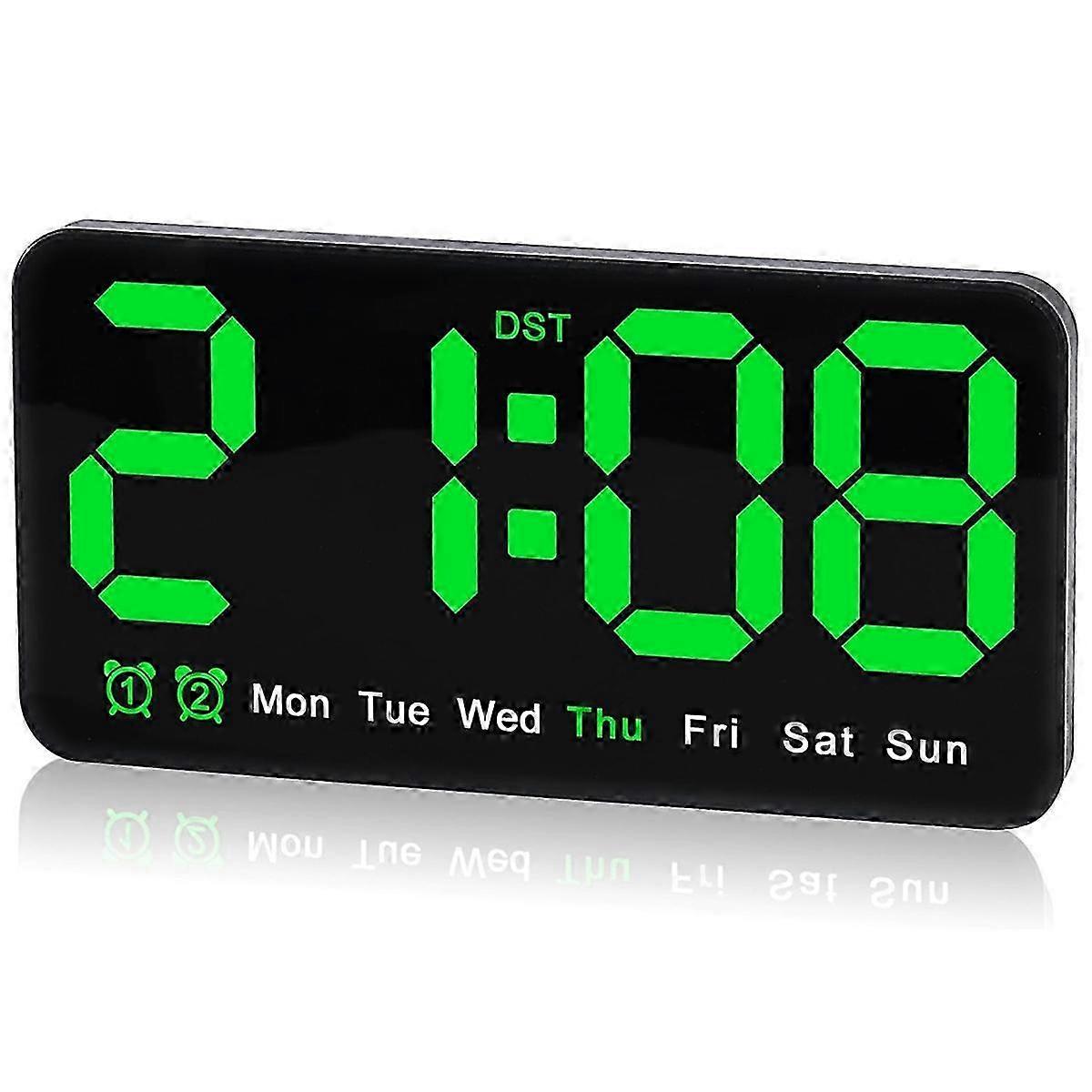 Digital Wall Clock,9.5 Inch,LED Alarm Clock with Big Digits,,Dual Alarm,For Living Room Bedrooms Cla 25-26