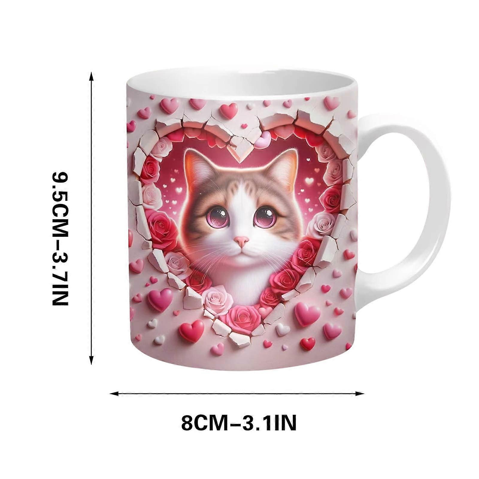 400ml Valentine's Day Ceramic Broken Wall Mark Cup