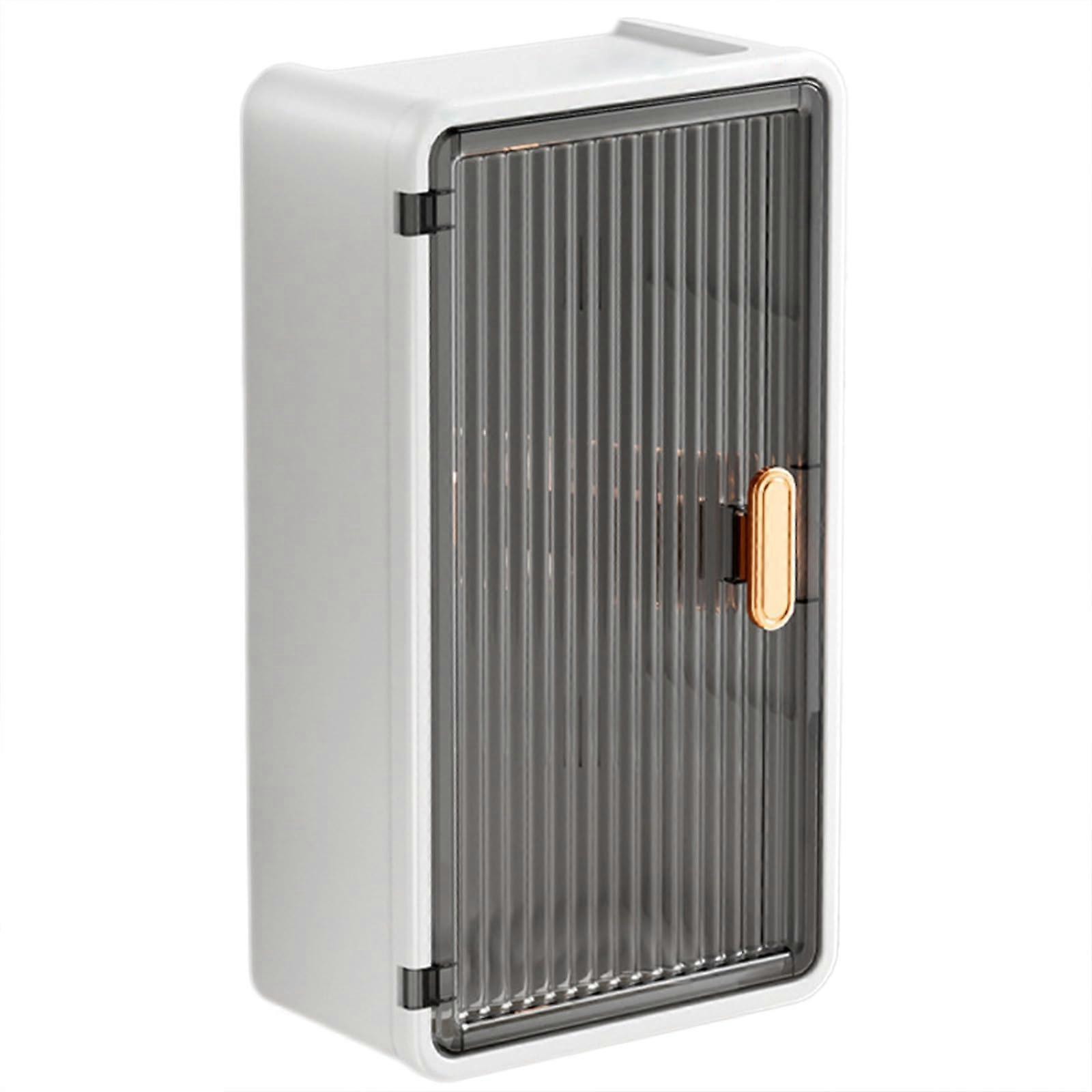 Tissue Holder With Shelf Adhesive Storage Rack With Lid Paper Towel Dispenser For Bathroom And Kitchen