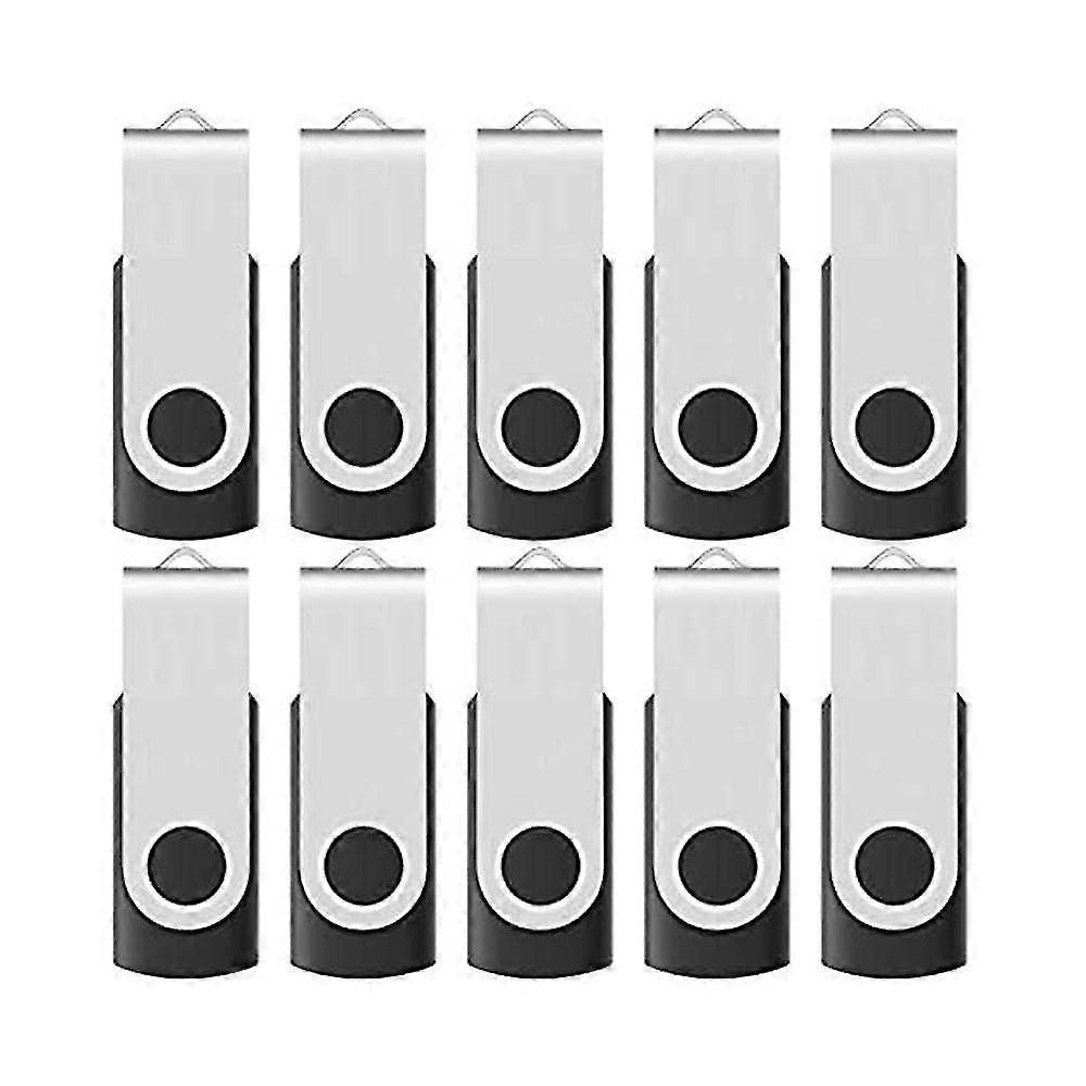 16gb Usb 2.0 Flash Memory Stick Drive Swivel Thumb Drives Bulk 10 Pack, With Led Indicator, 12 X Re