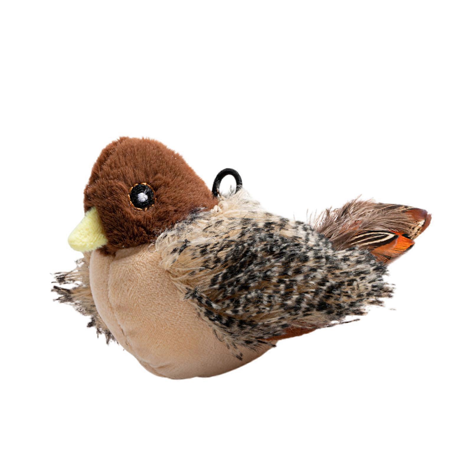 Realistic Bird Sound Plush Toy For Cats With Automatic Chirping And Vibrating Sensor To Stimulate Cats Hunting Instincts Multicolor