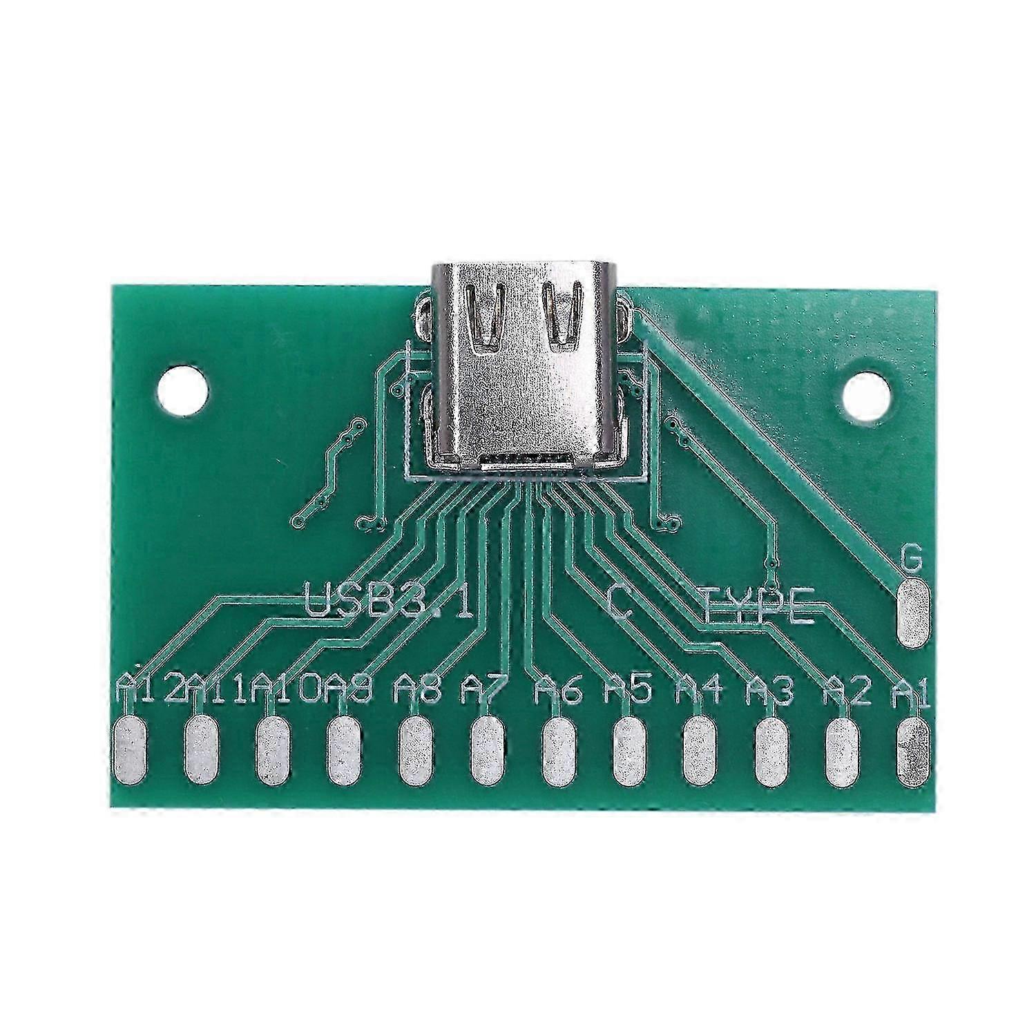 Diy 24Pin Usb-C Usb 3.1 Type C Female Socket Connector Type With Pc Board