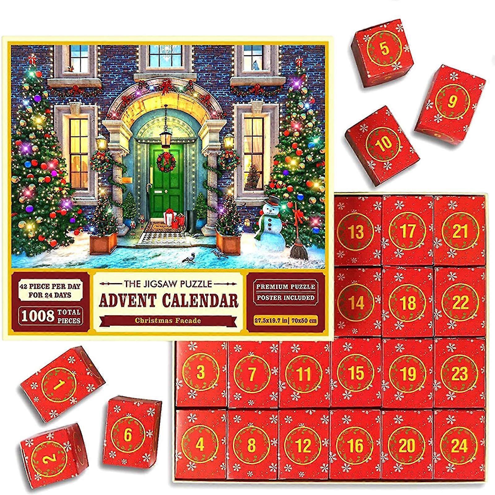 Christmas Advent Calendar Jigsaw Puzzle - 24 Day Countdown with 1008 Pieces