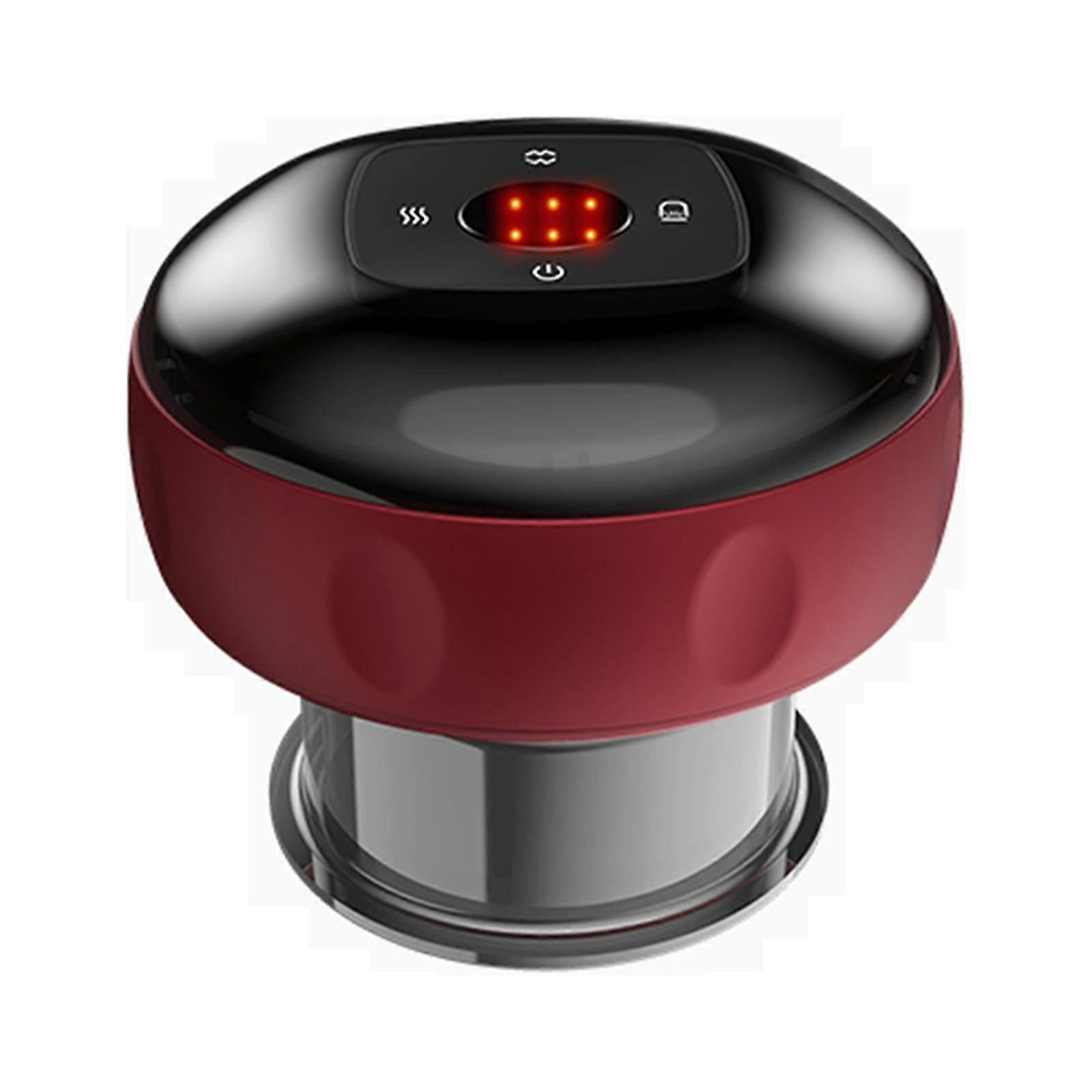 Smart Electric Heating Vacuum Cupping and Scraping Massager, Red 6-Mode