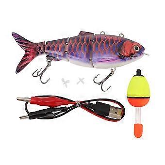 Robotic Swimming Fishing Bait Multi Jointed USB Rechargeable Electric Fishing Lure with LED Light an