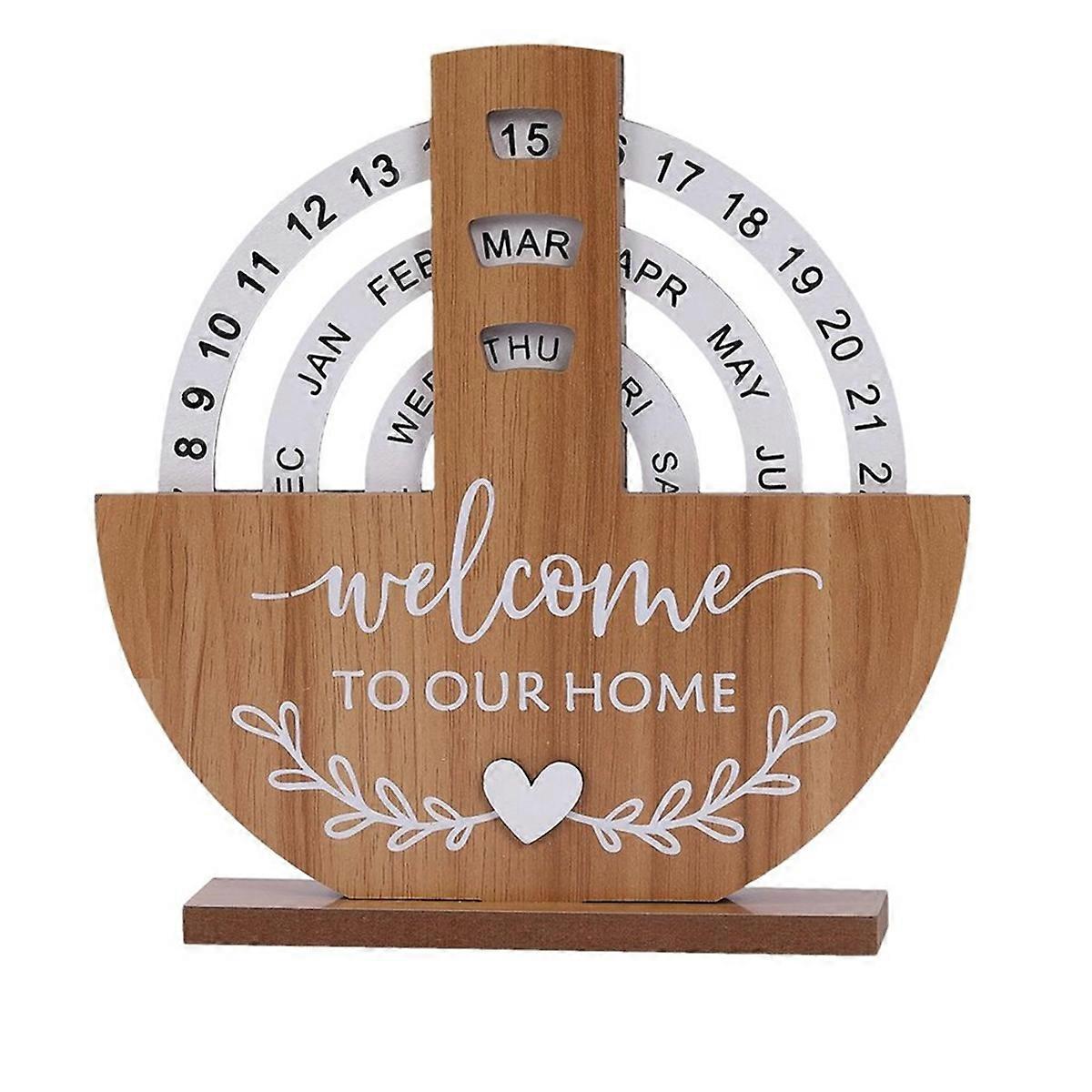 Desk Date Display Rotating Calendar Decorative Manual Rotating Calendar Reusable Daily Desktop Calendar A