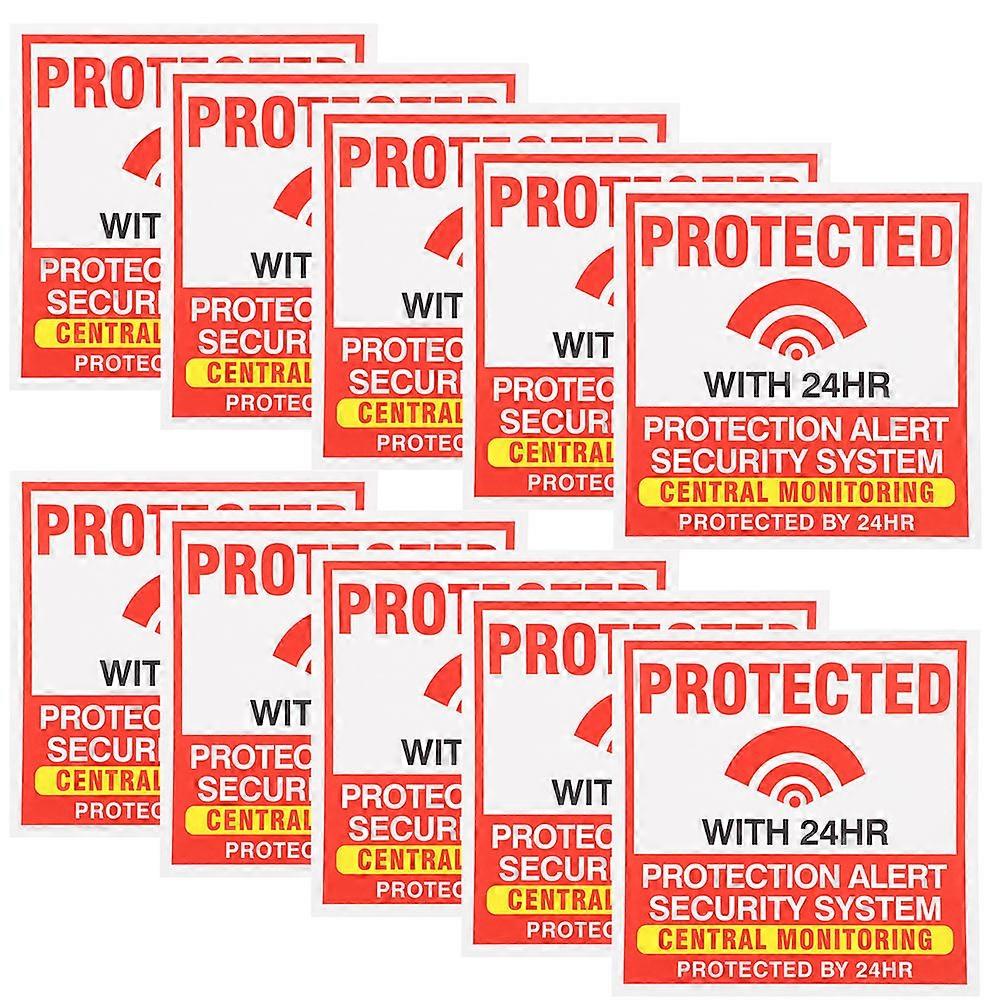 Alarm Window Stickers Security Warning Self-Adhesive Decals for Protection 50 Sheets