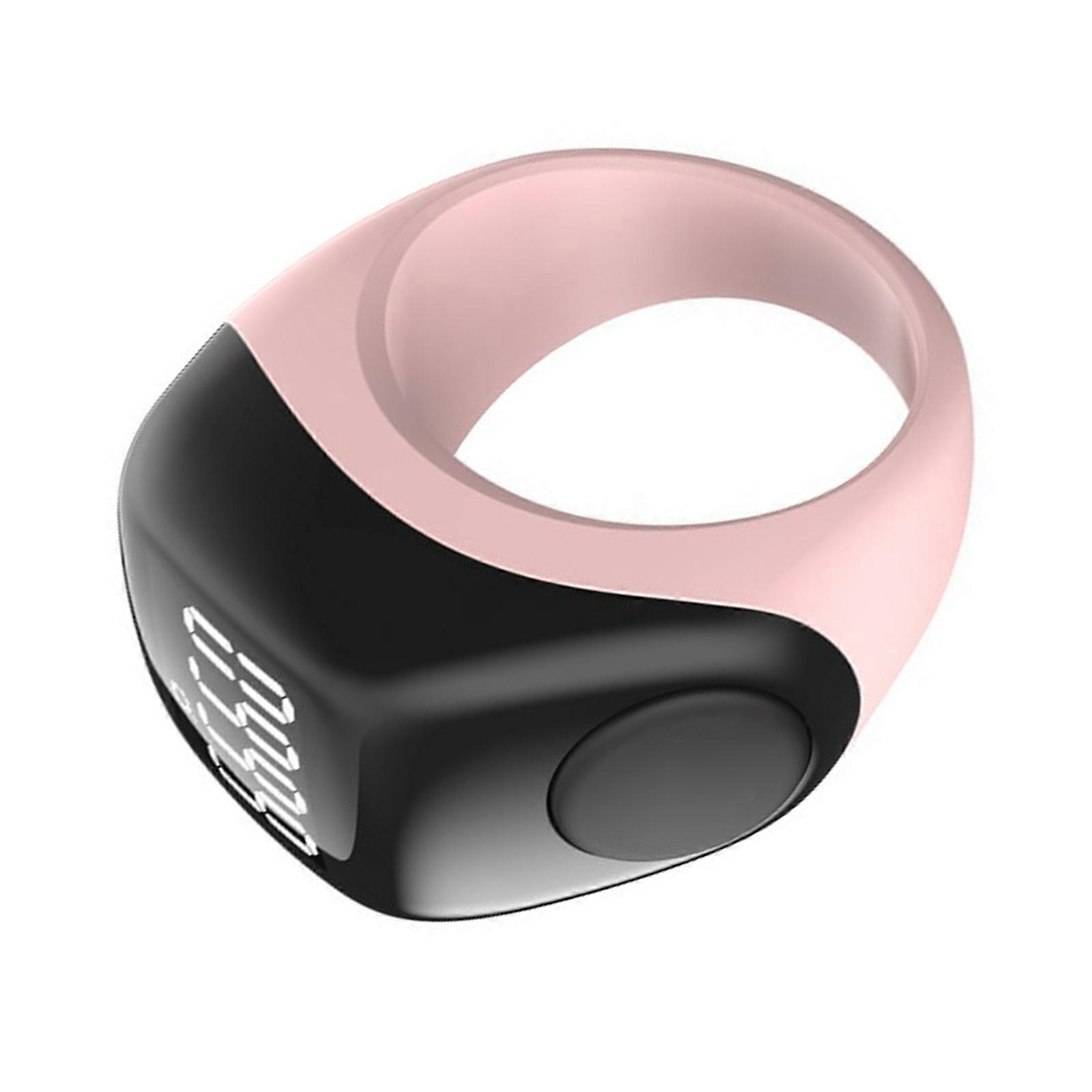 Electronic Counting Device Finger Tally Rings With Replaceable Rings And Vibration Reminder Suitable For All Environment  Pink