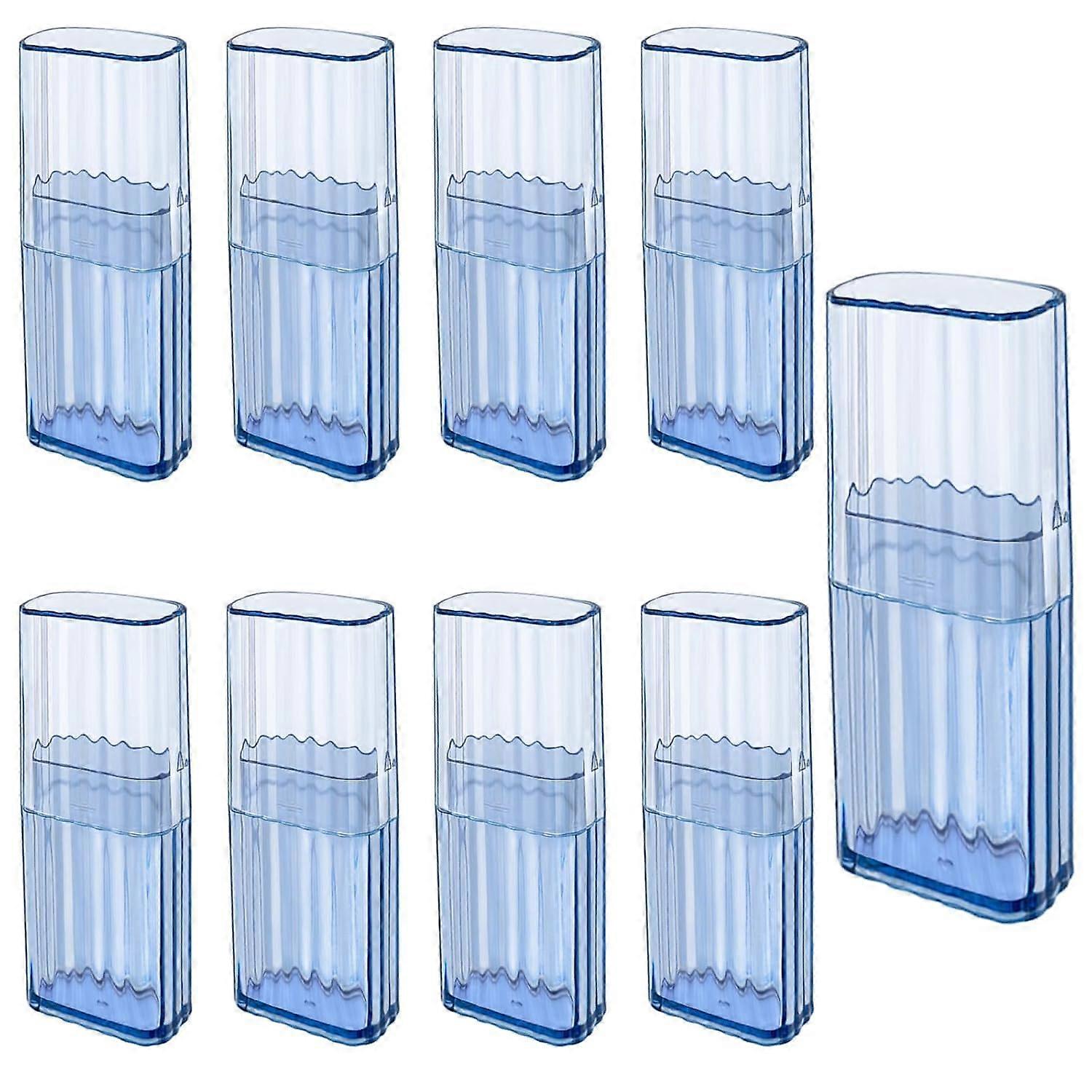 9 Pcs Travel Floss Picks and Cotton Swab Case, Portable Transparent Holder for Small Item Storage