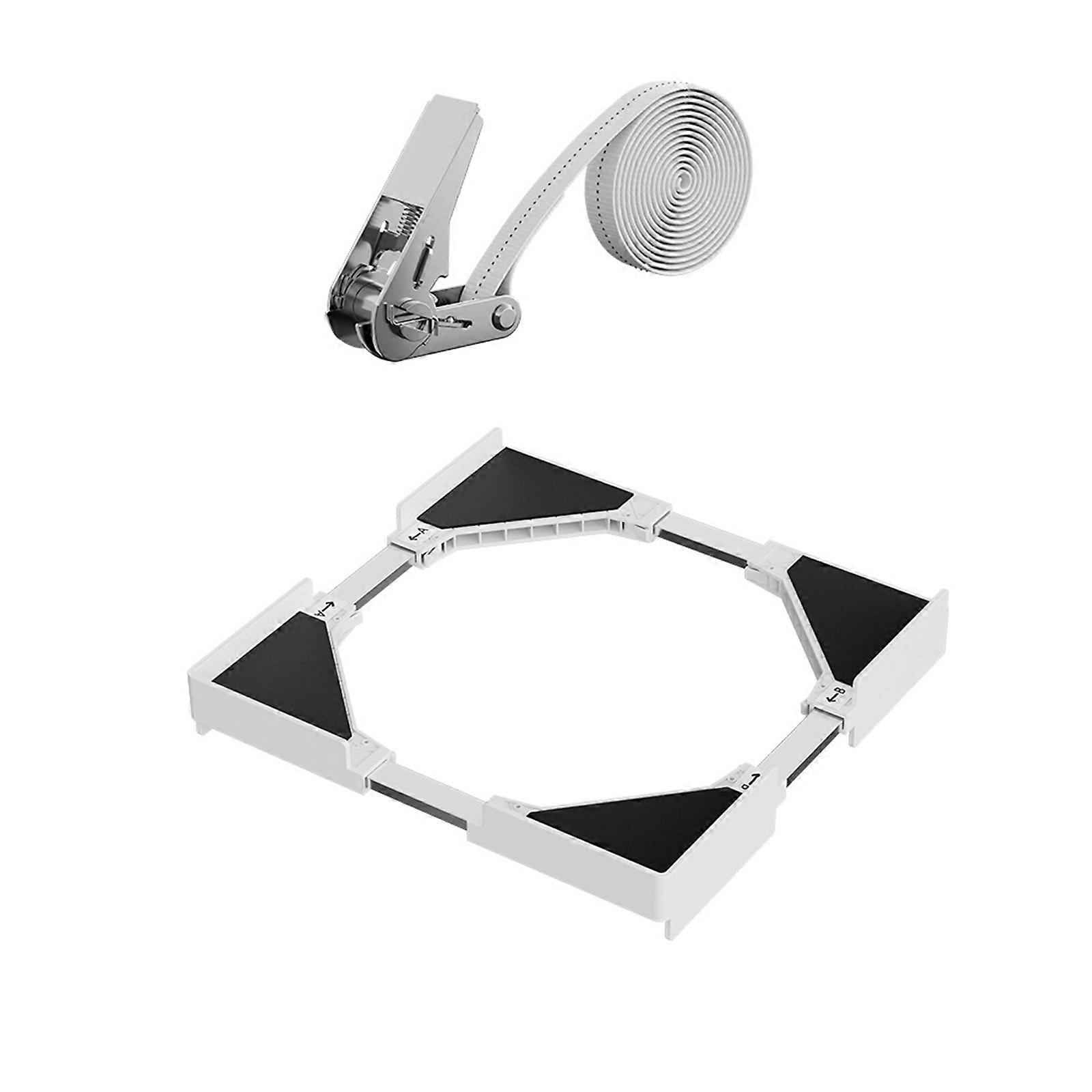 Quick Assembly Stackable Washer Dryer Frame Removable Clothes Drying Rack Adjustable Length Washing Machine Stand  White