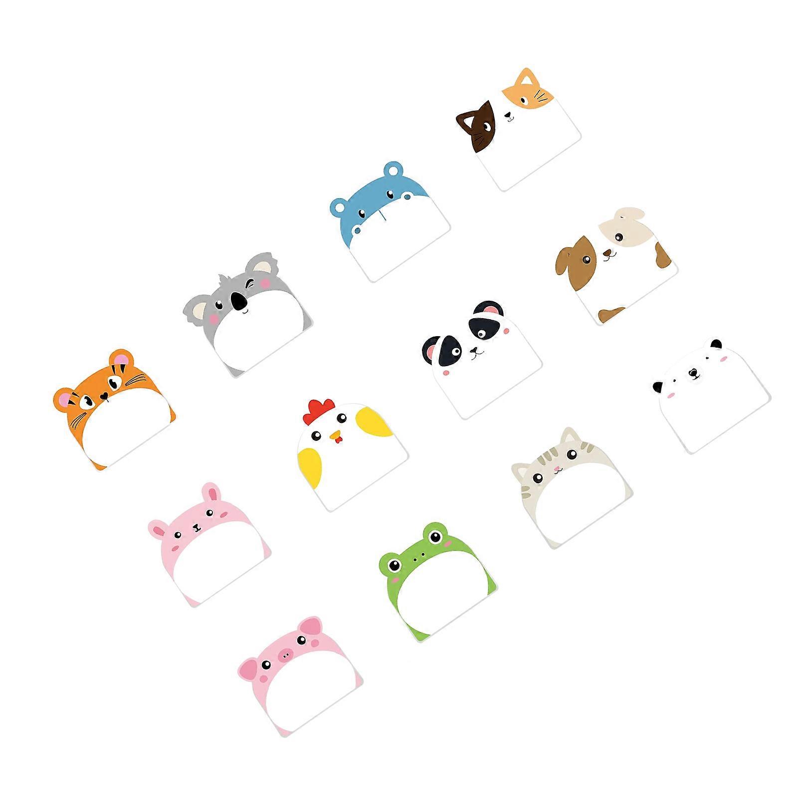 Lot de 12 blocs-notes adhésifs animaux pandas, multicolores, pour le bureau.